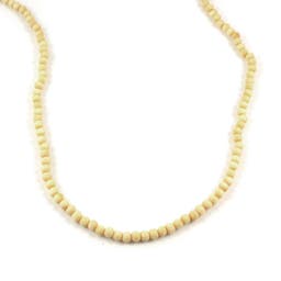 Yellow Wooden Pearl Beaded Necklace