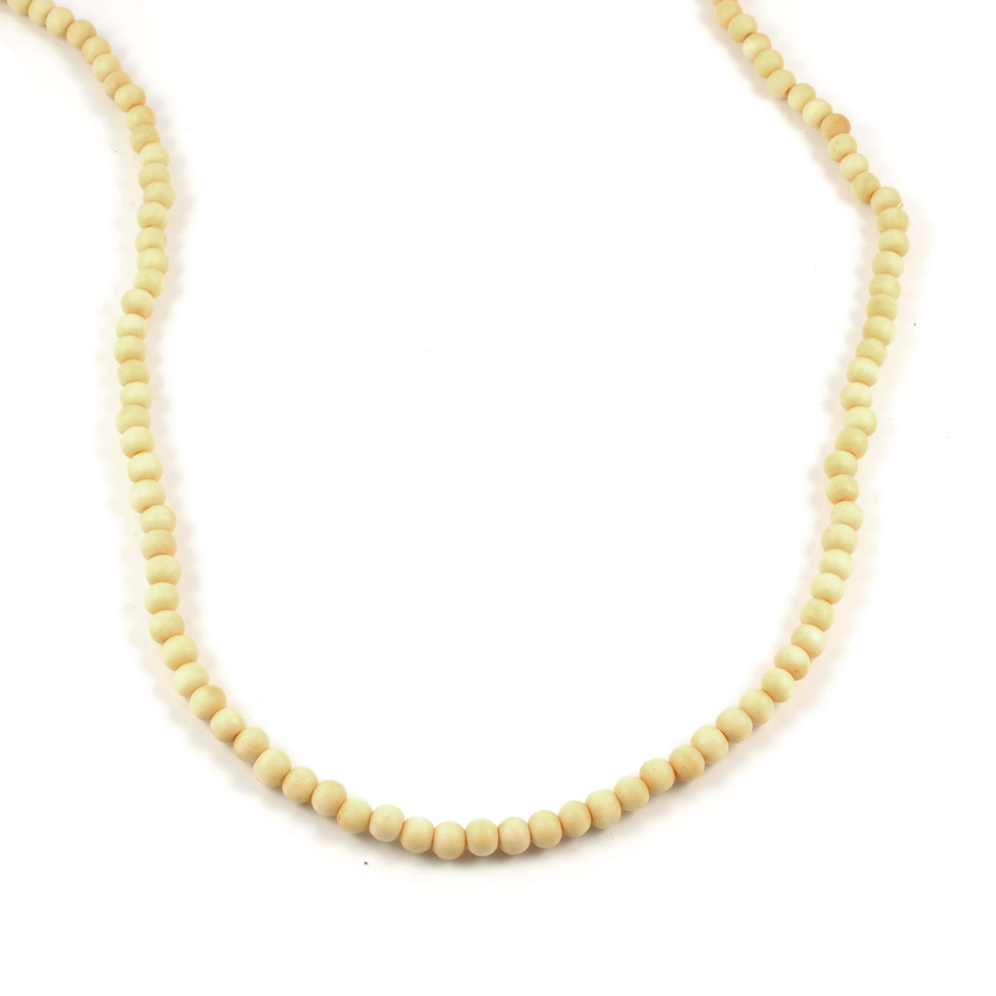 Cream Wooden Pearl Necklace