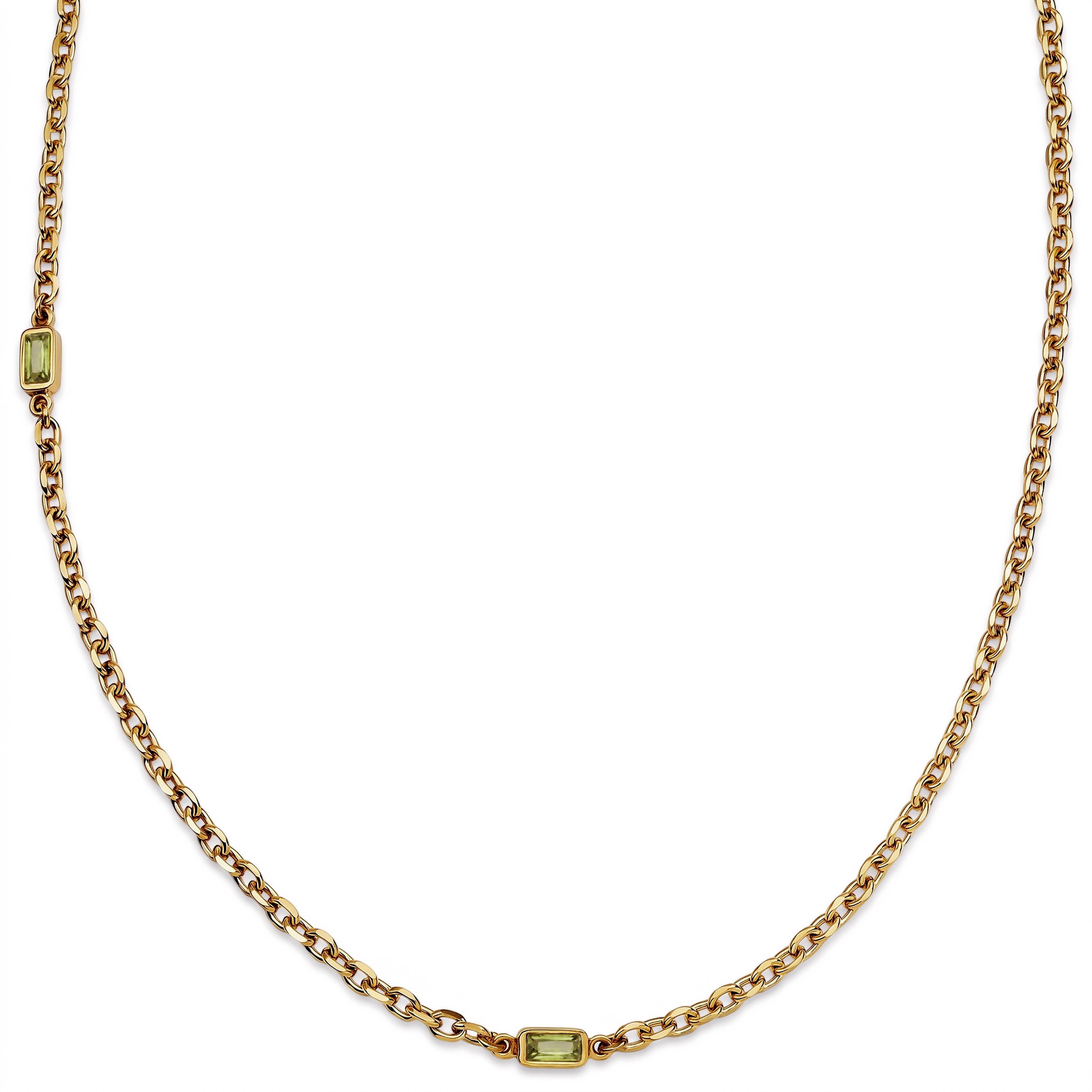 Prism | Limettengrüne goldfarbene Kristallglas-Edelstein-2-Glieder-Halskette Prism | Limettengrüne goldfarbene Kristallglas-Edelstein-2-Glieder-Halskette