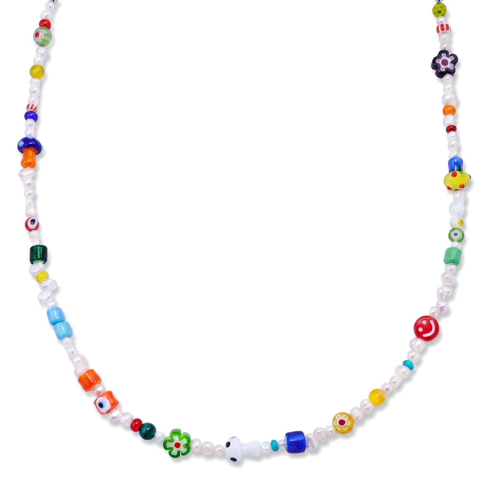 Pearlmania | Crystal Bloom többszínű édesvízi gyöngyös és üveggyöngy nyaklánc Pearlmania | Crystal Bloom többszínű édesvízi gyöngyös és üveggyöngy nyaklánc