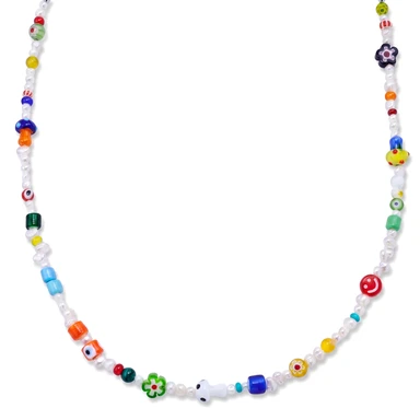 Pearlmania | Crystal Bloom barevný náhrdelník ze sladkovodních perel a skleněných korálků Pearlmania | Crystal Bloom barevný náhrdelník ze sladkovodních perel a skleněných korálků