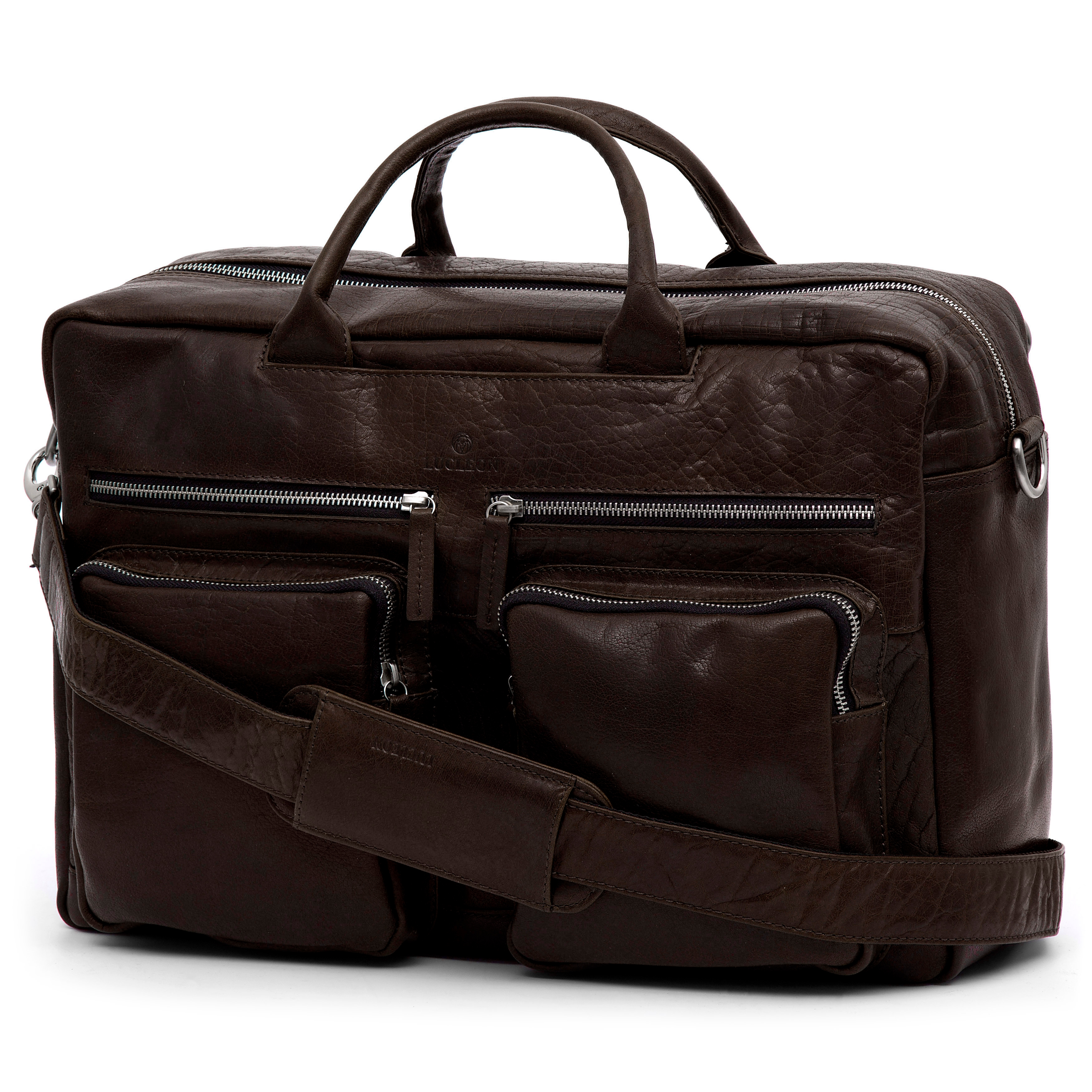 Sac de voyage Montréal combi en cuir marron foncé - 5