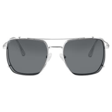 Stainless Steel Blue Light Blocking Clear Lens Glasses With Polarised Clip-on Shades
