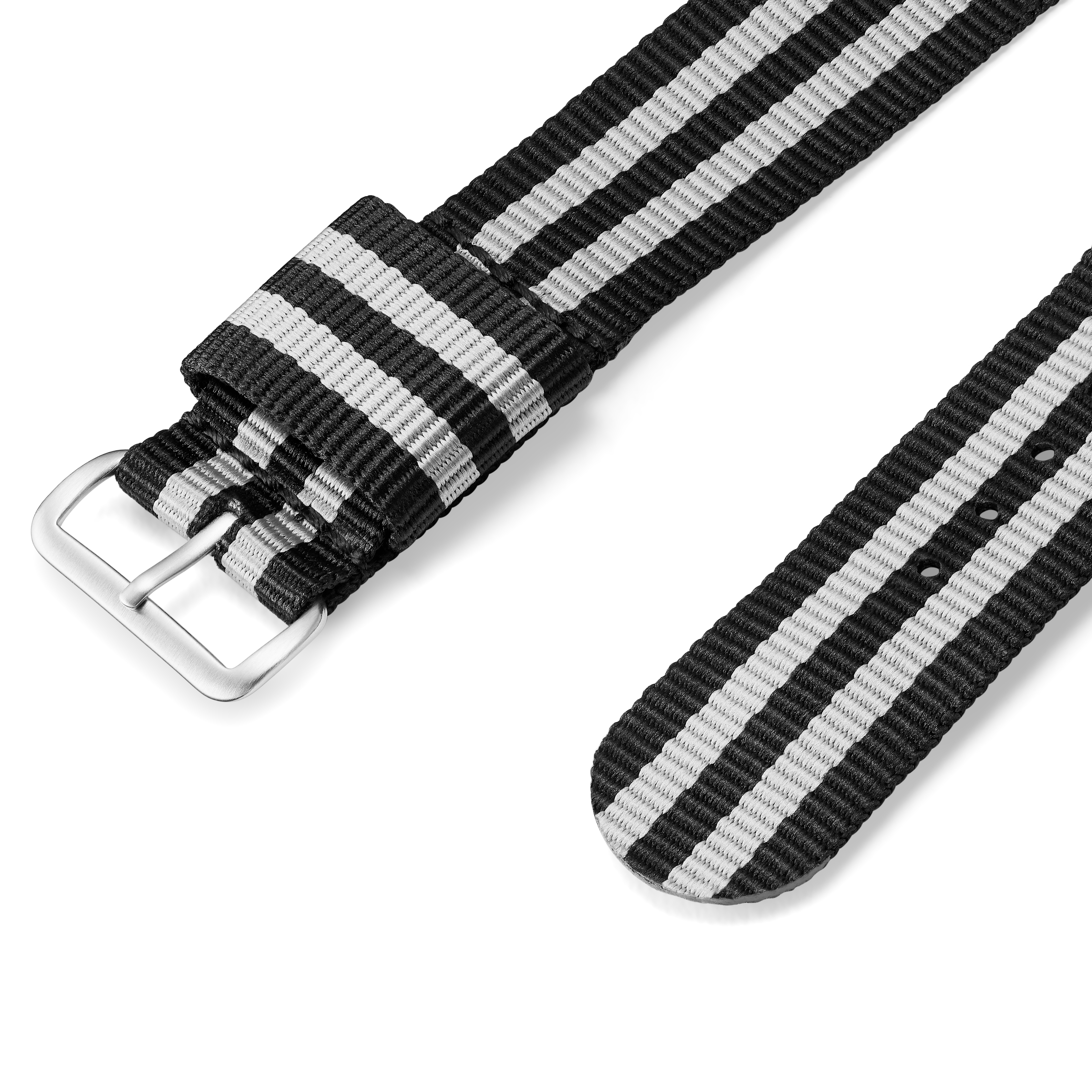 Ryka | Bracelet de montre en nylon noir et gris 20 mm - 2