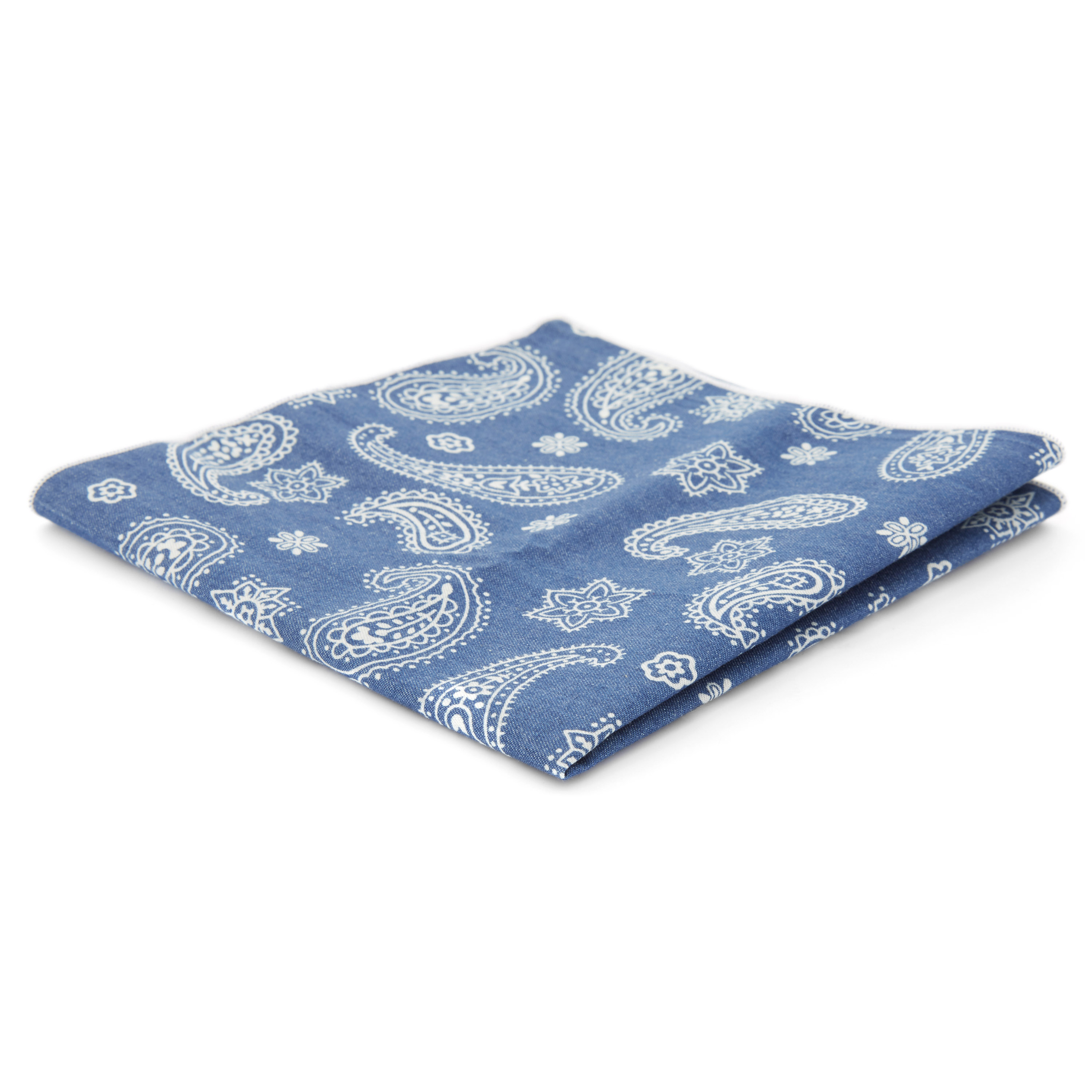 Einstecktuch in Blauweißem Paisleymuster - 1