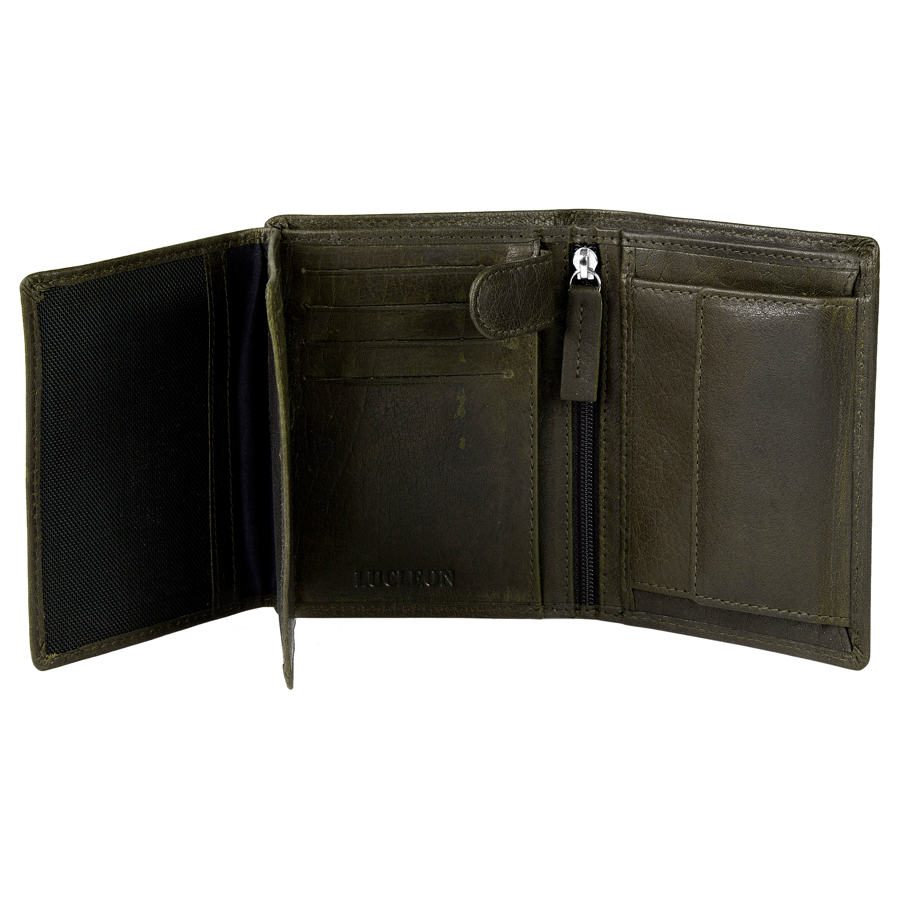 Montreal Vintage Olijfkleurige RFID Lederen Portemonnee - 4