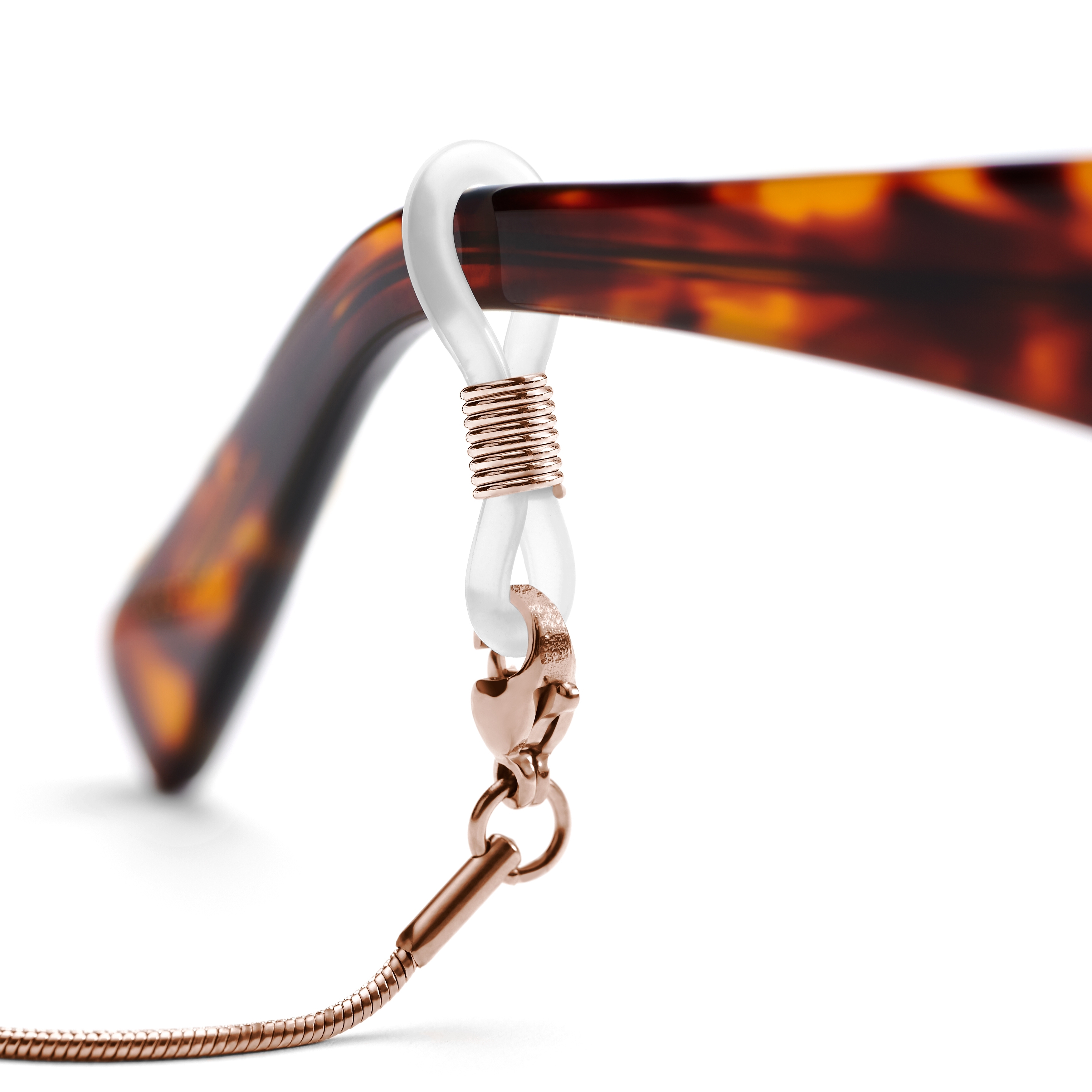Rose Gold-Tone Stainless Steel Snake Sunglasses Chain  - 3