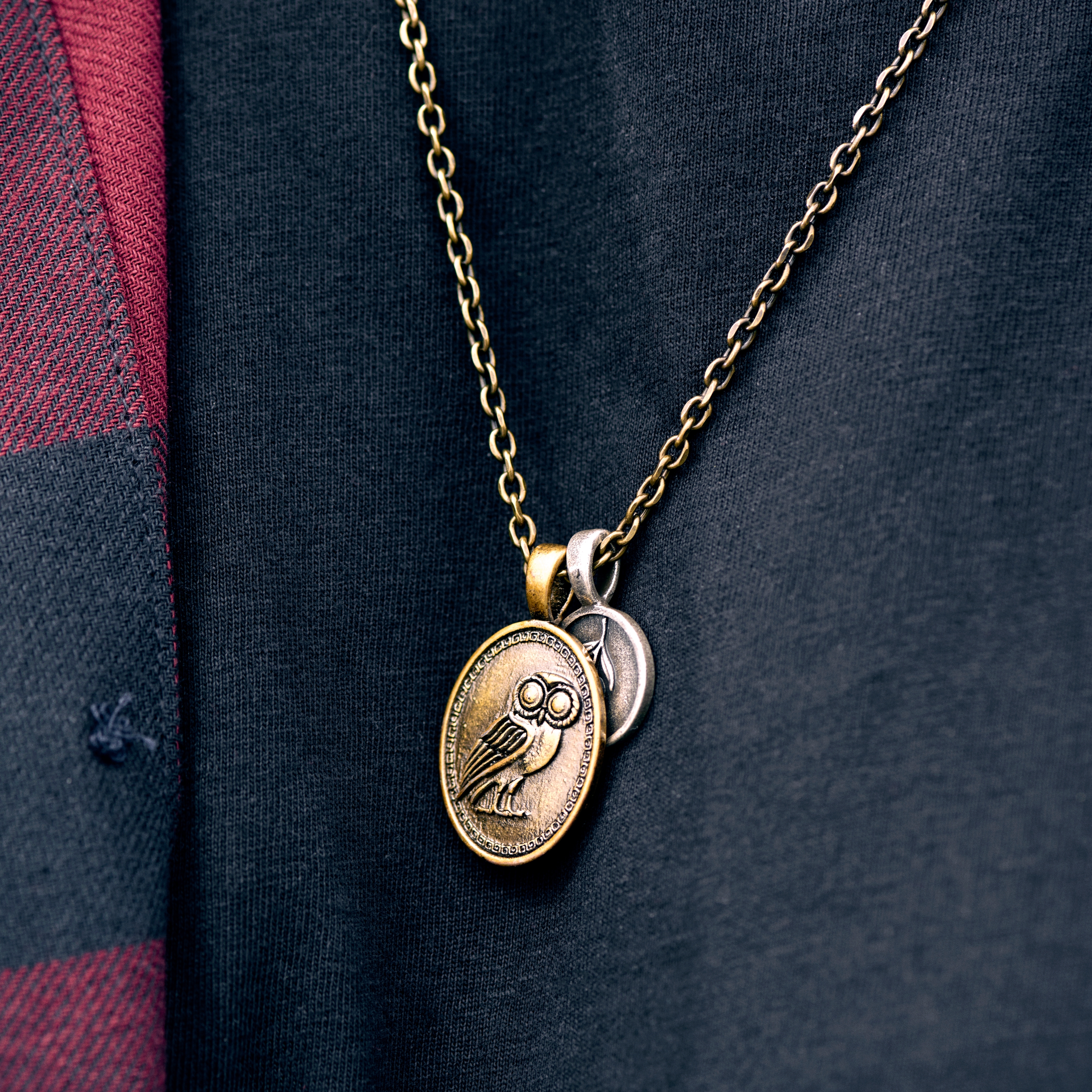 Obelius | Vintage Guldfarvet Athena Ugle Halskæde - 2