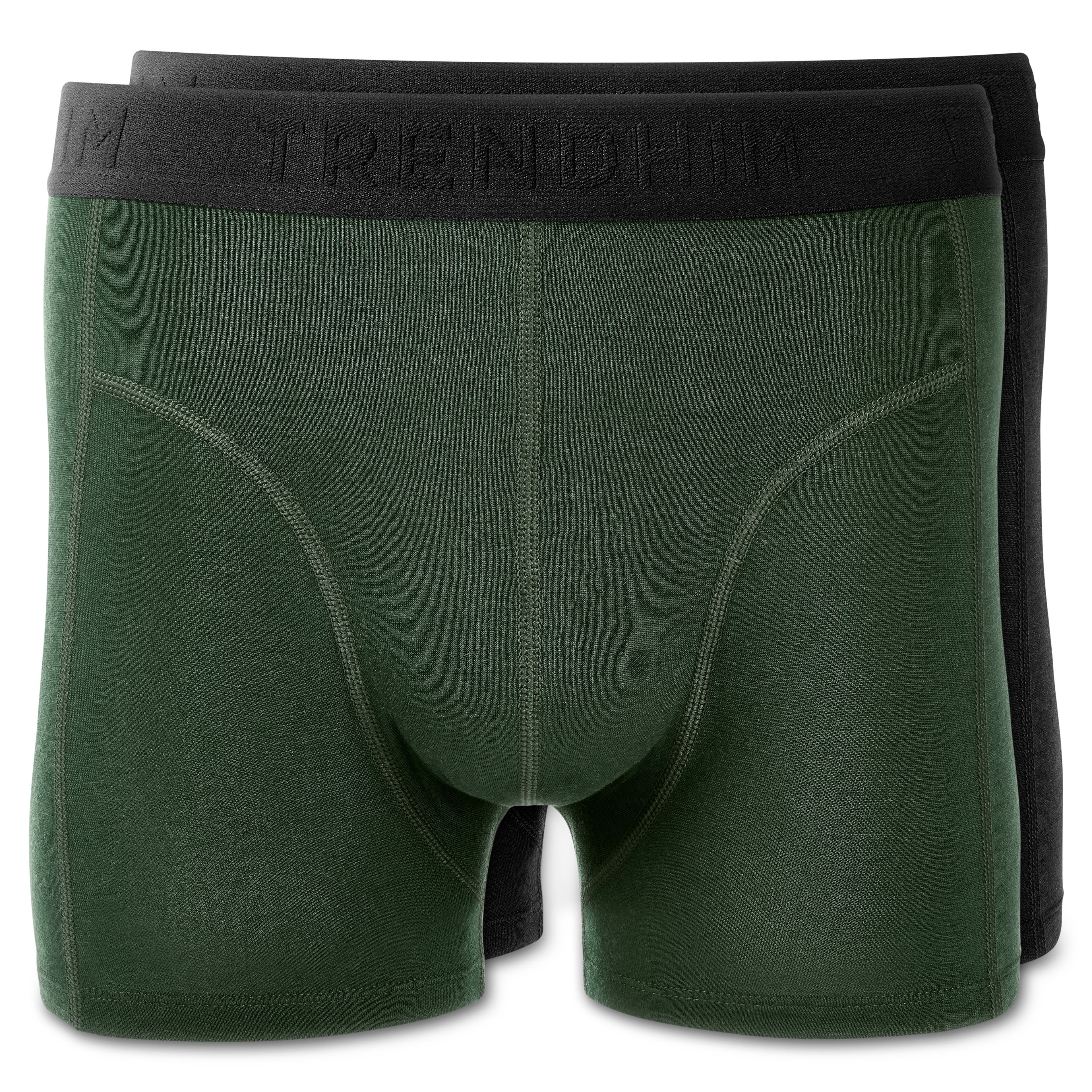 FeatherFeel | Pack de 2 calzoncillos tipo bóxer de lana merino en color negro y verde oliva - 1