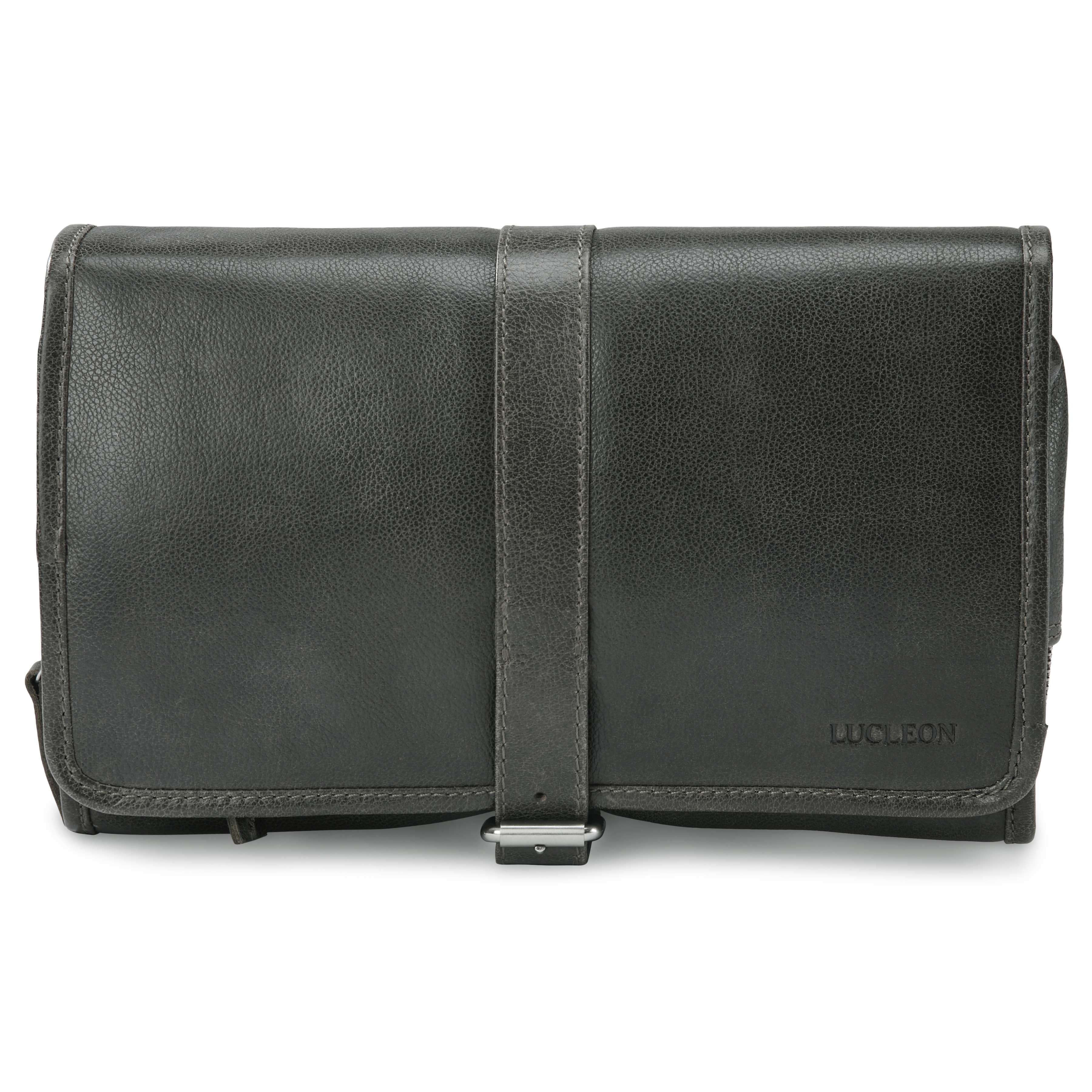 Licio Utbrettbar Brungrå Toalettmappe av Skinn - 2