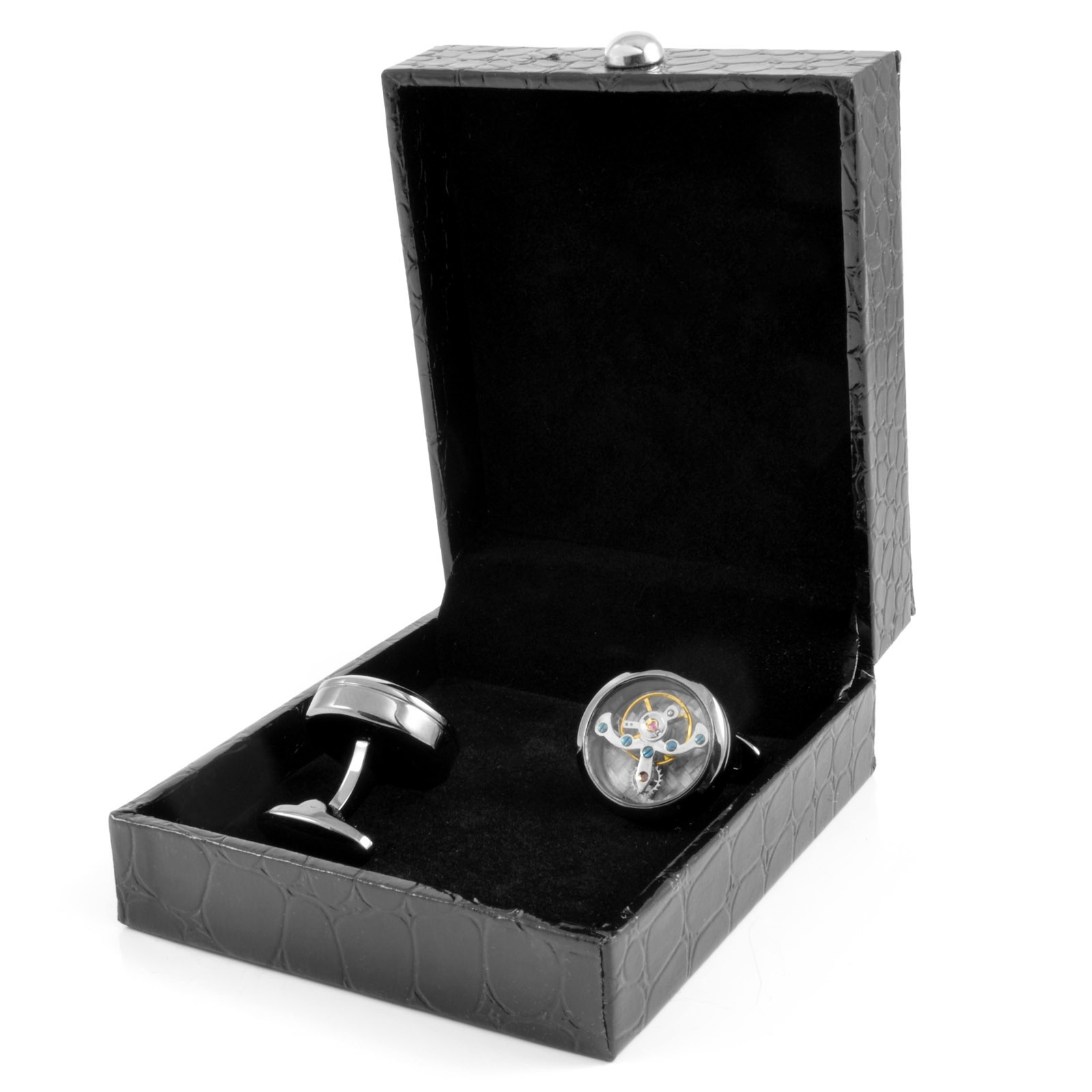 Black Mechanical Cufflinks Warren Asher Free shipping