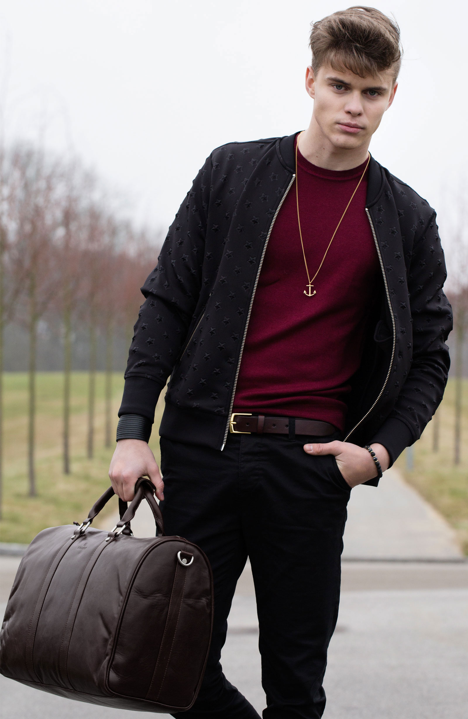 Bolsa de viaje fina marrón oscuro Jasper - 17