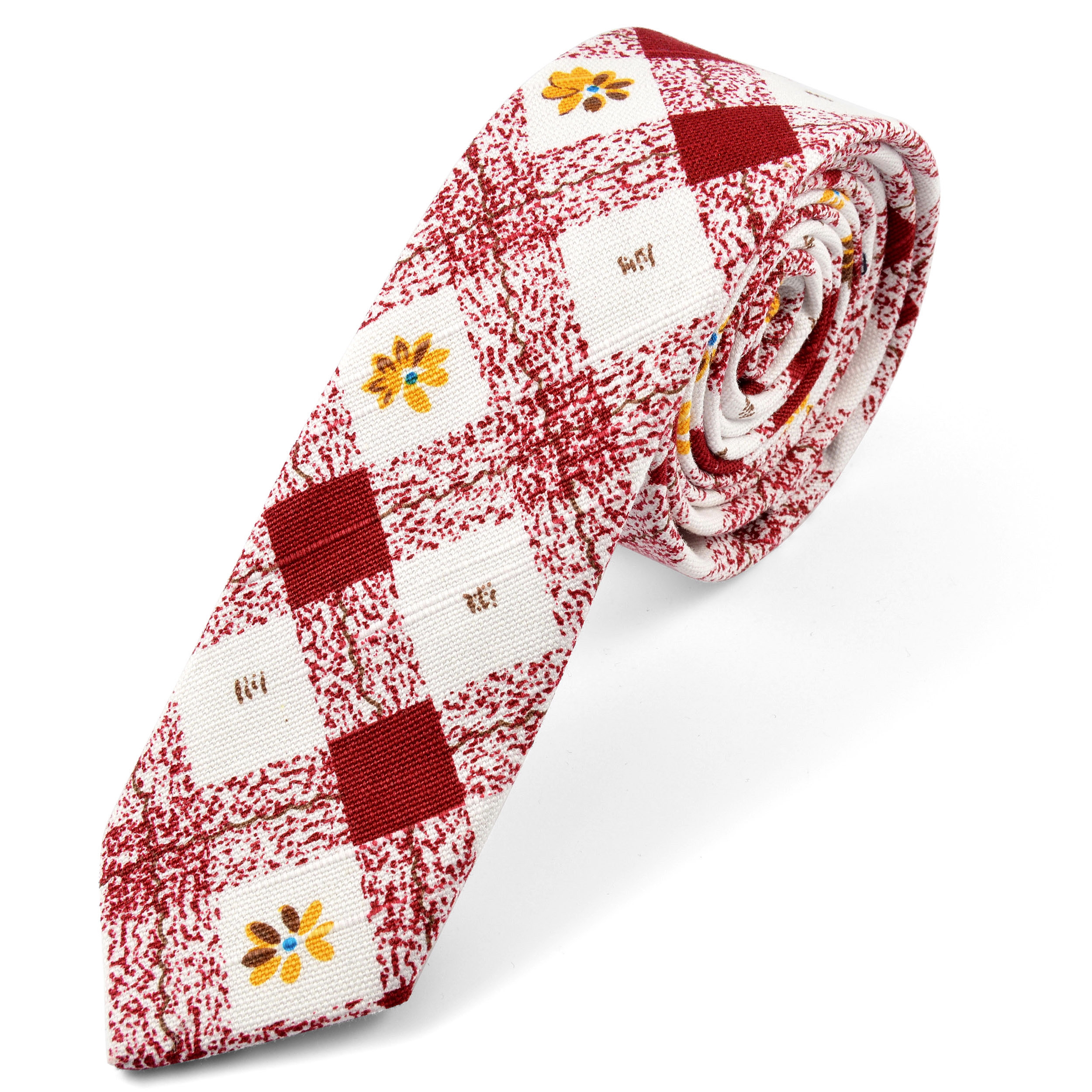 Rot-karierte Krawatte - 1