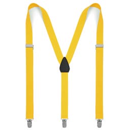 Golden Yellow Slim Clip-On Suspenders 