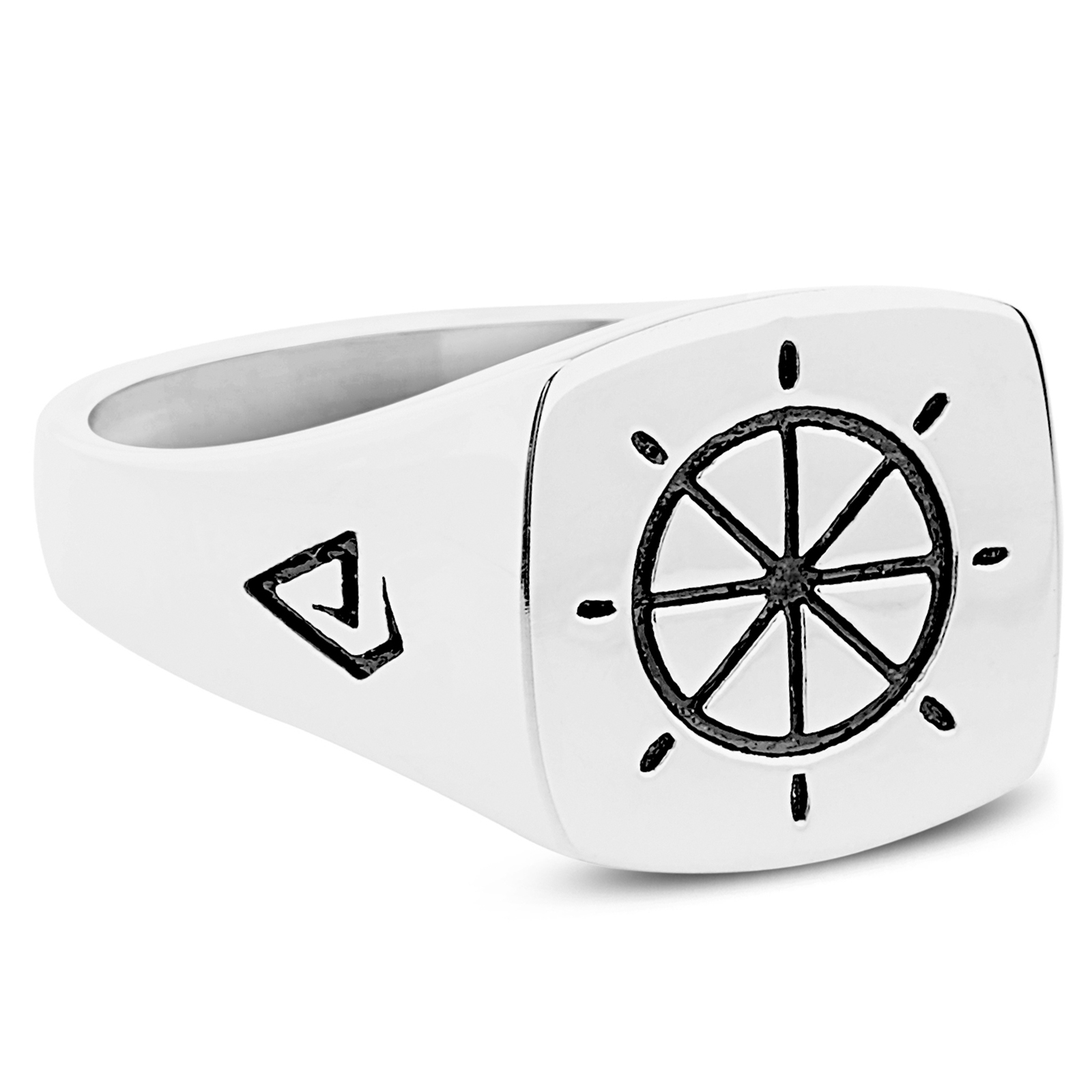 Schiffskapitän Steuerrad 925er Silberring - 2