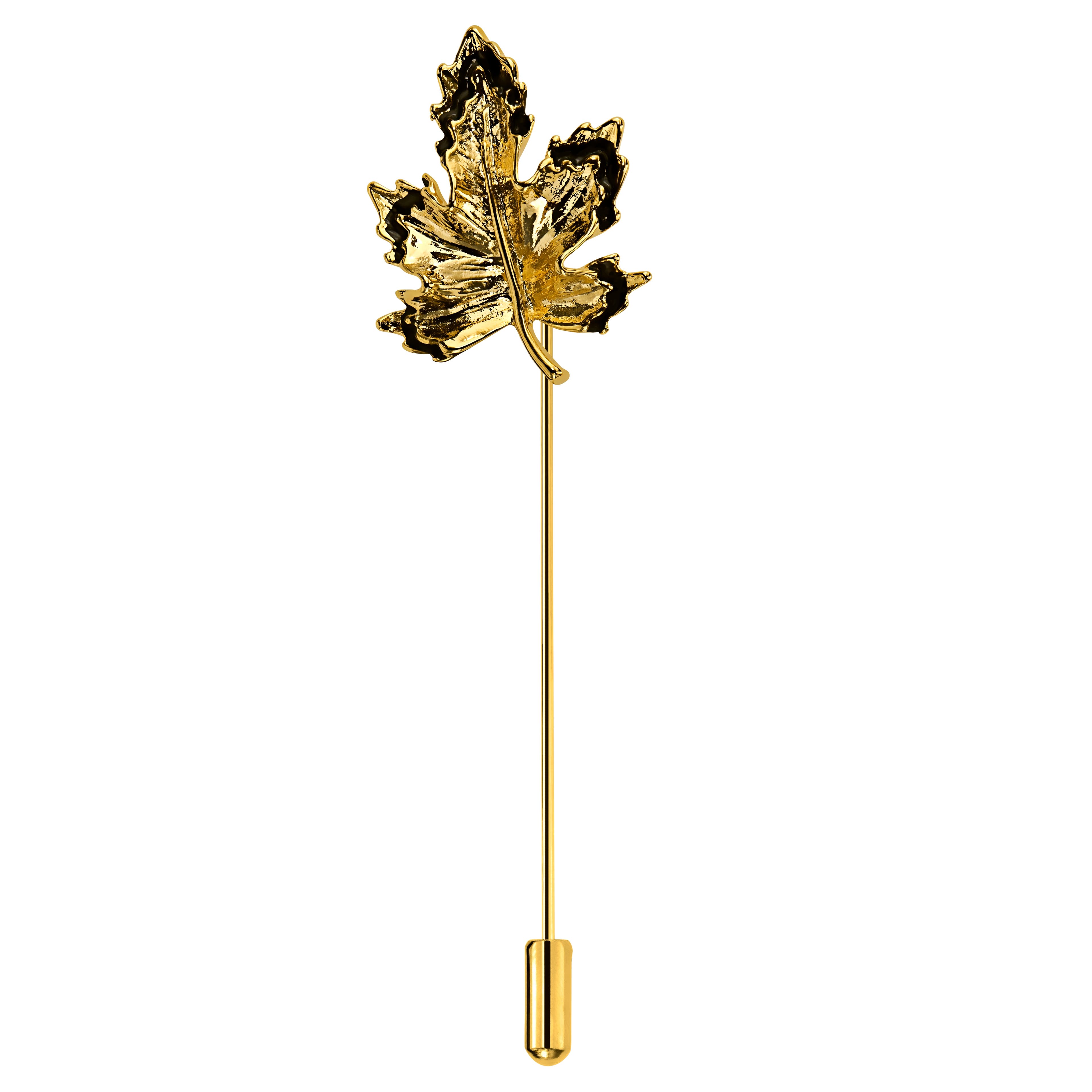 Gold-Tone Maple Leaf Lapel Pin