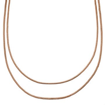 Rico Layered Rose Gold-tone Double Chain Necklace