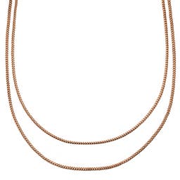 Rico geschichtete roségoldfarbene Doppelketten-Halskette