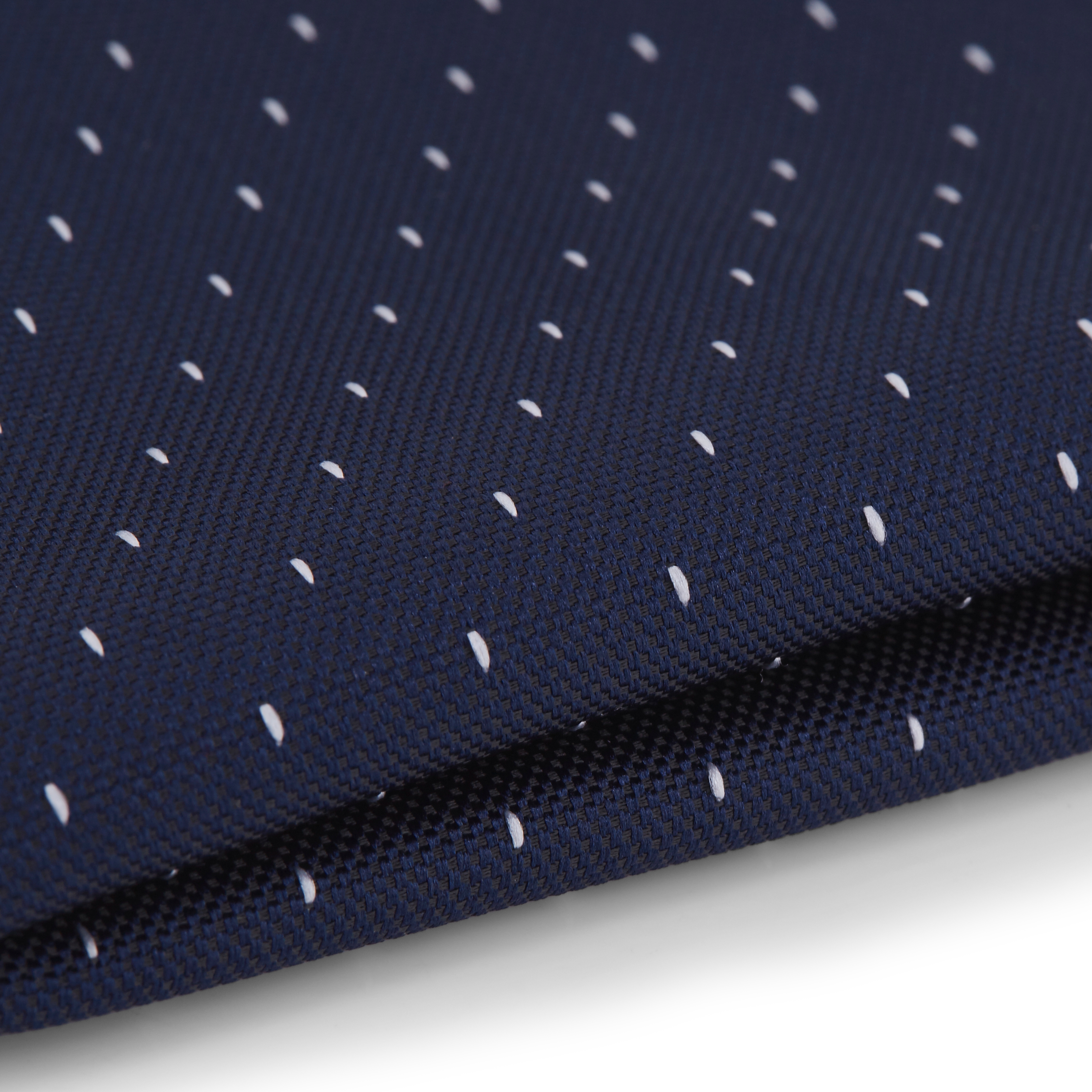Navy & White Stitched Pocket Square - 2
