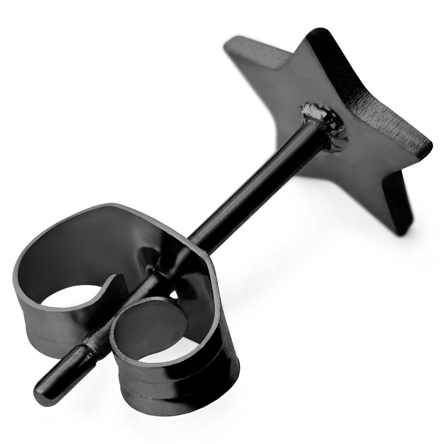 Тъмносива стоманена обица звезда - 2