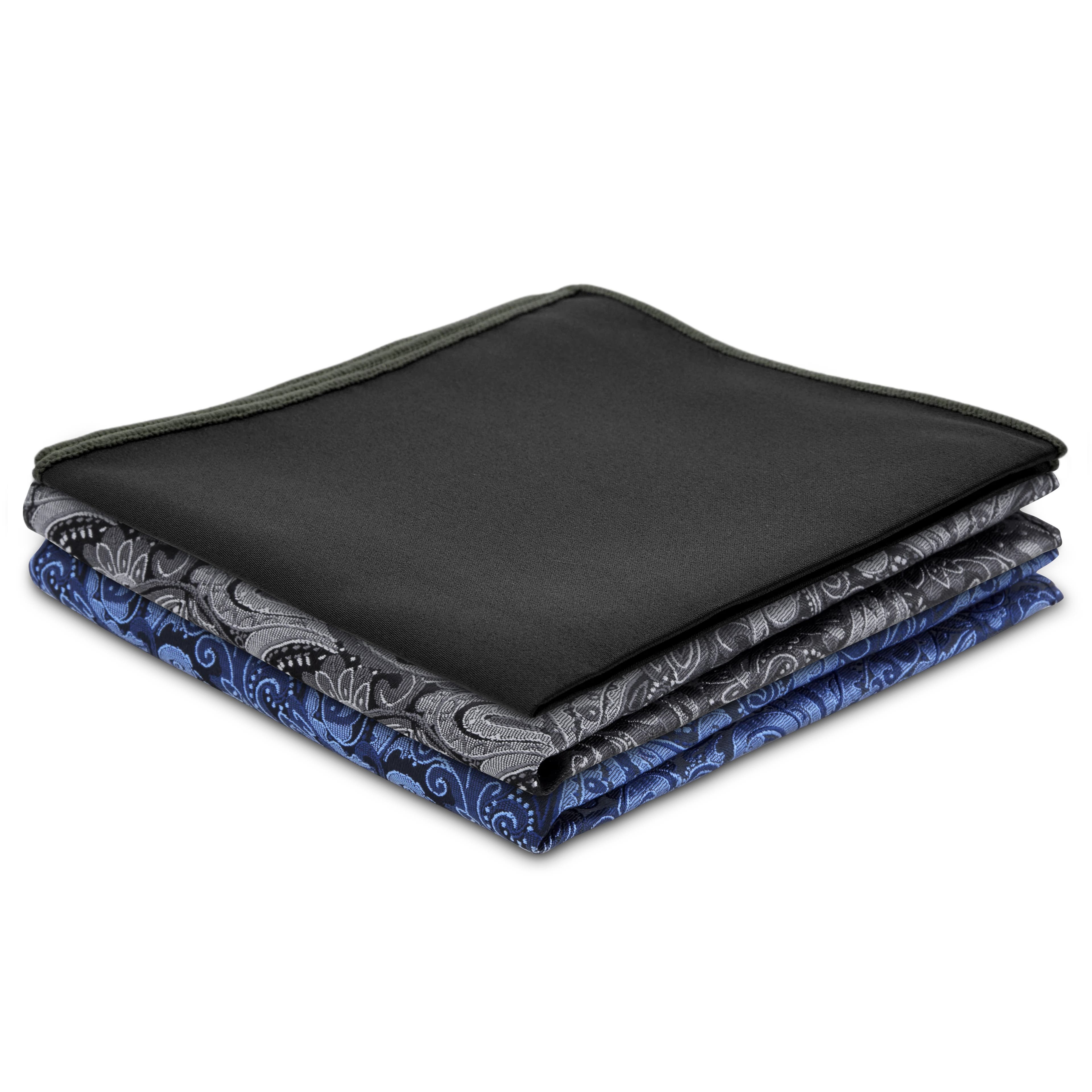 Комплект кърпички за сако с пейсли мотиви
