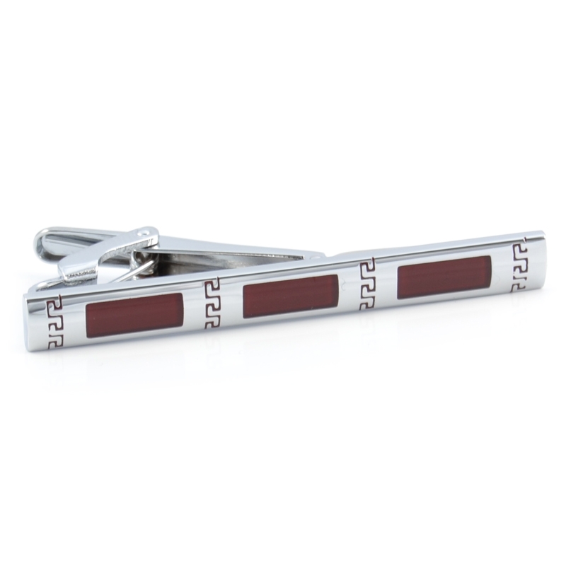 Brown Rectangles Tie Clip - 1
