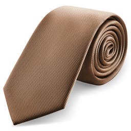 Cravate en gros-grain couleur havane de 8 cm