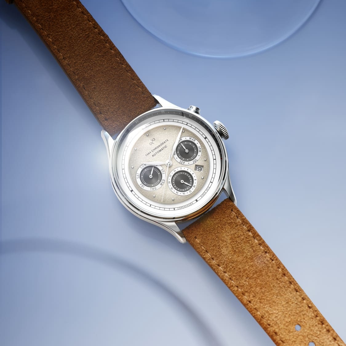 1564 Chronodate Automatic | Chirurgenstahl &amp; Cremeweiß - 4