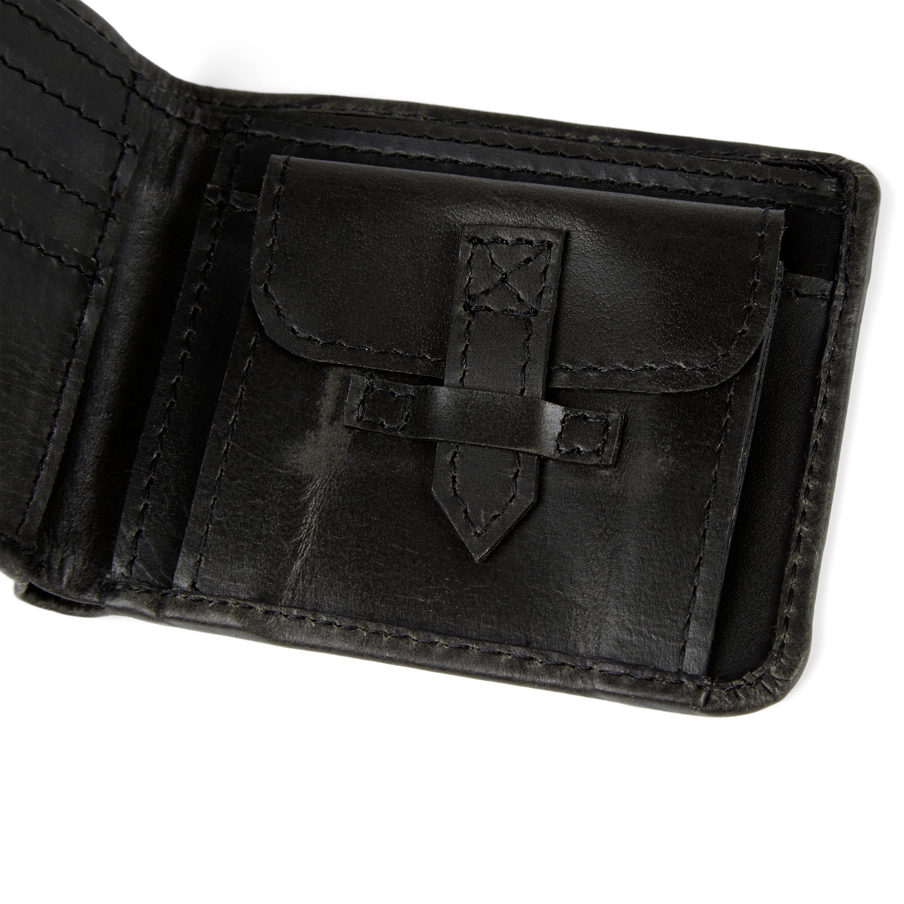 Rustikk Svart Skinnlommebok - 5