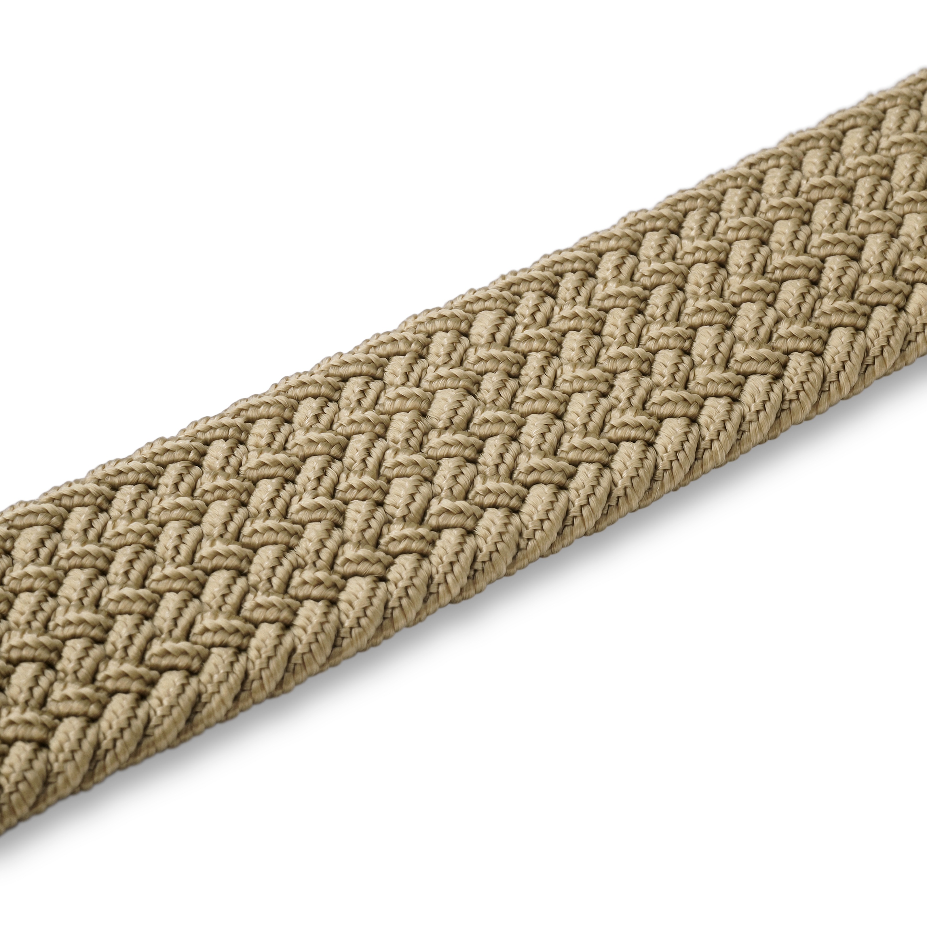 Beige Elastic Knitted Canvas Belt - 5