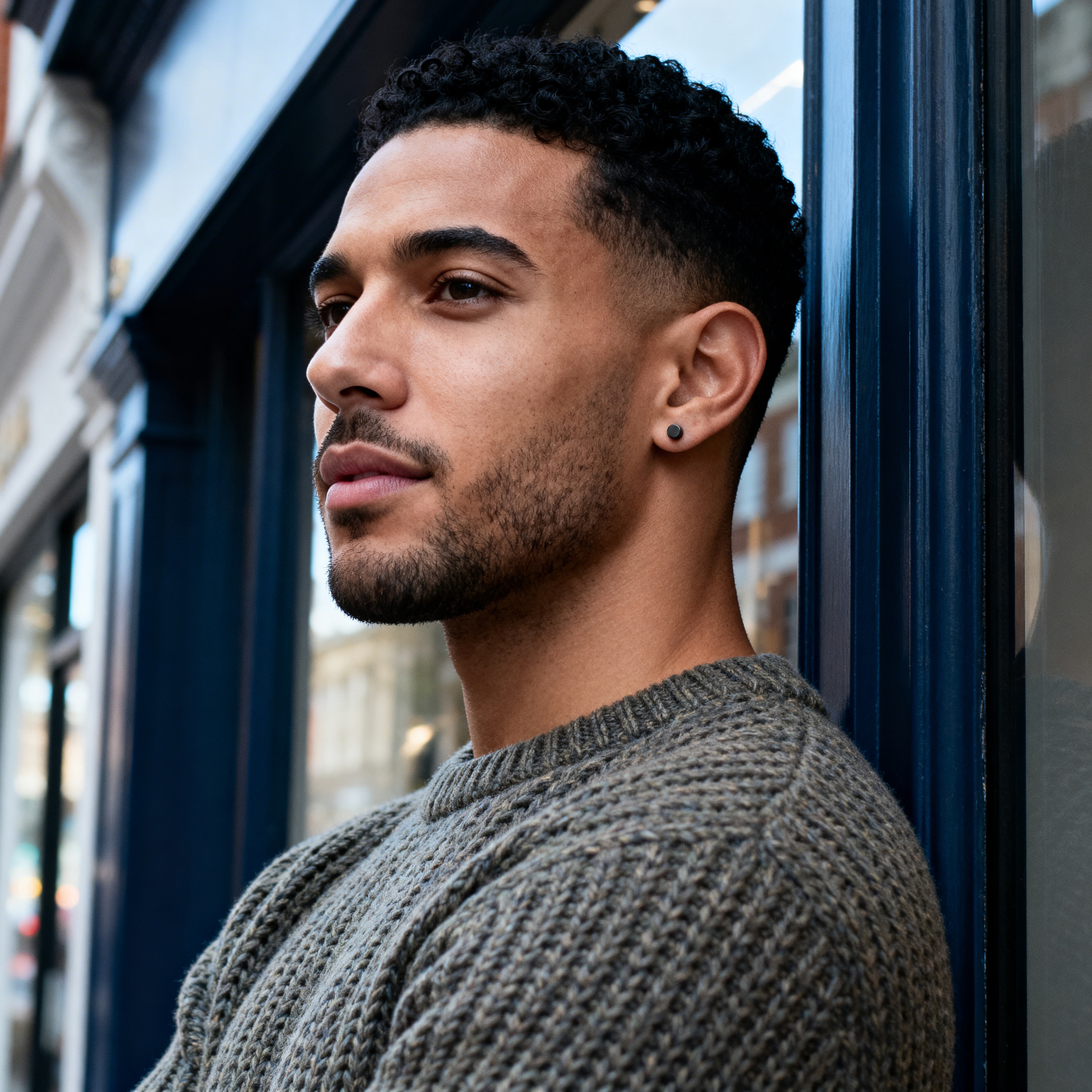 1/4" (6 mm) Black Stainless Steel Faux Plug Earring - 5