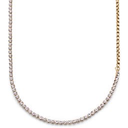 Amager | Collar de cadena de acero inoxidable dorado con circonitas