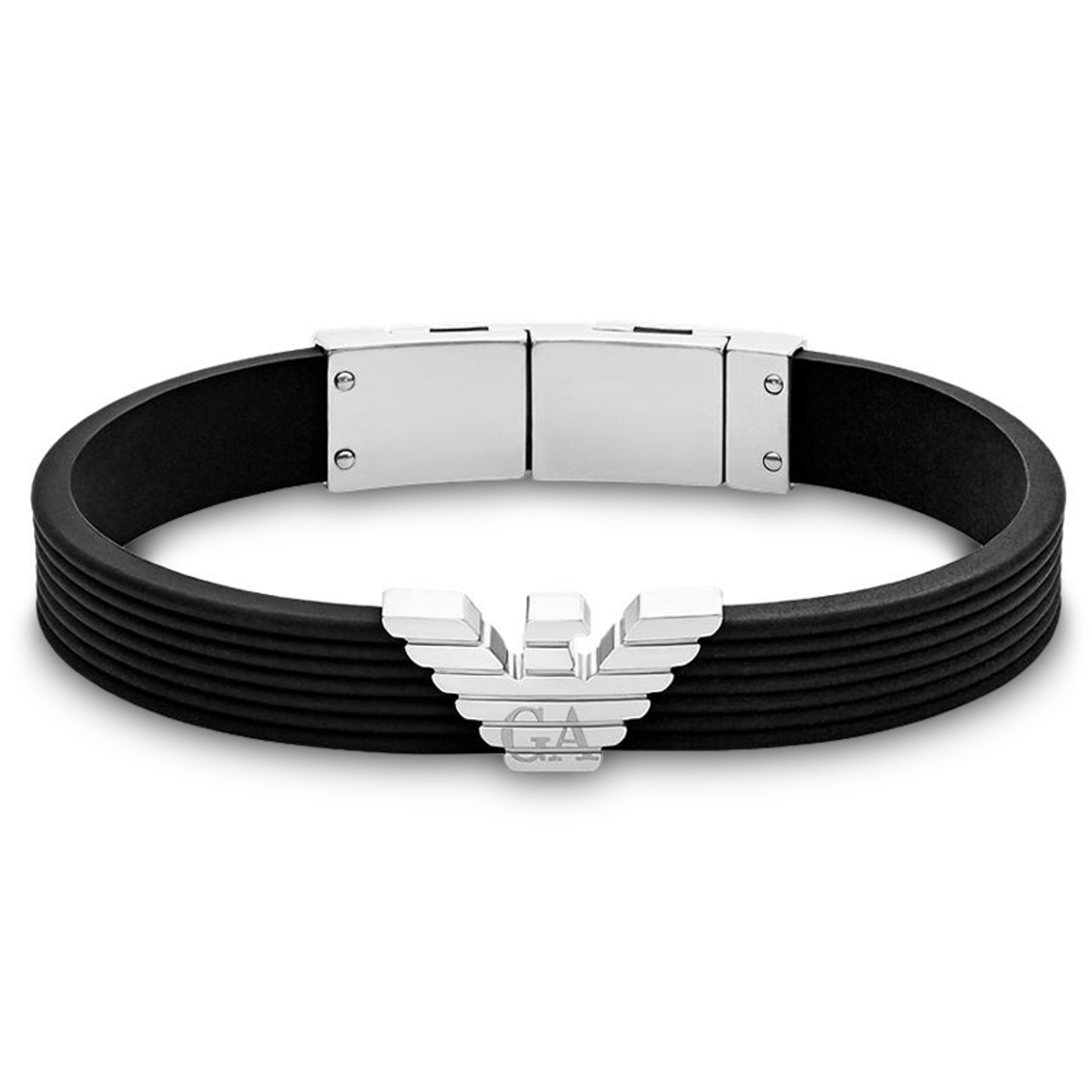 Pulsera de identificación de silicona Emporio Armani Eagle Logo Pulsera de identificación de silicona Emporio Armani Eagle Logo