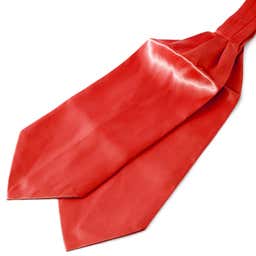 Krawat w kolorze lśniącej czerwieni 8 cm Basic