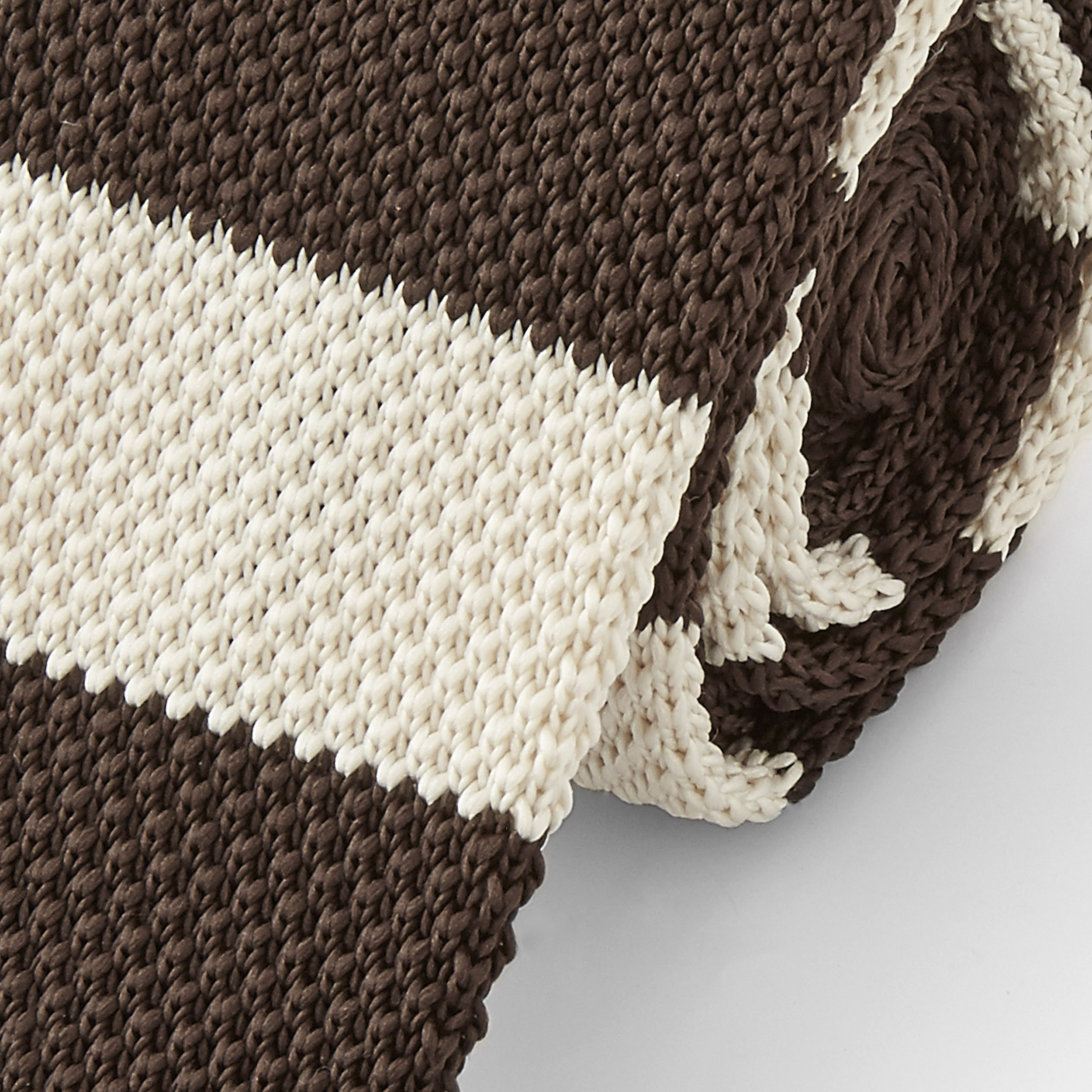 Brown & White Knitted Tie - 2