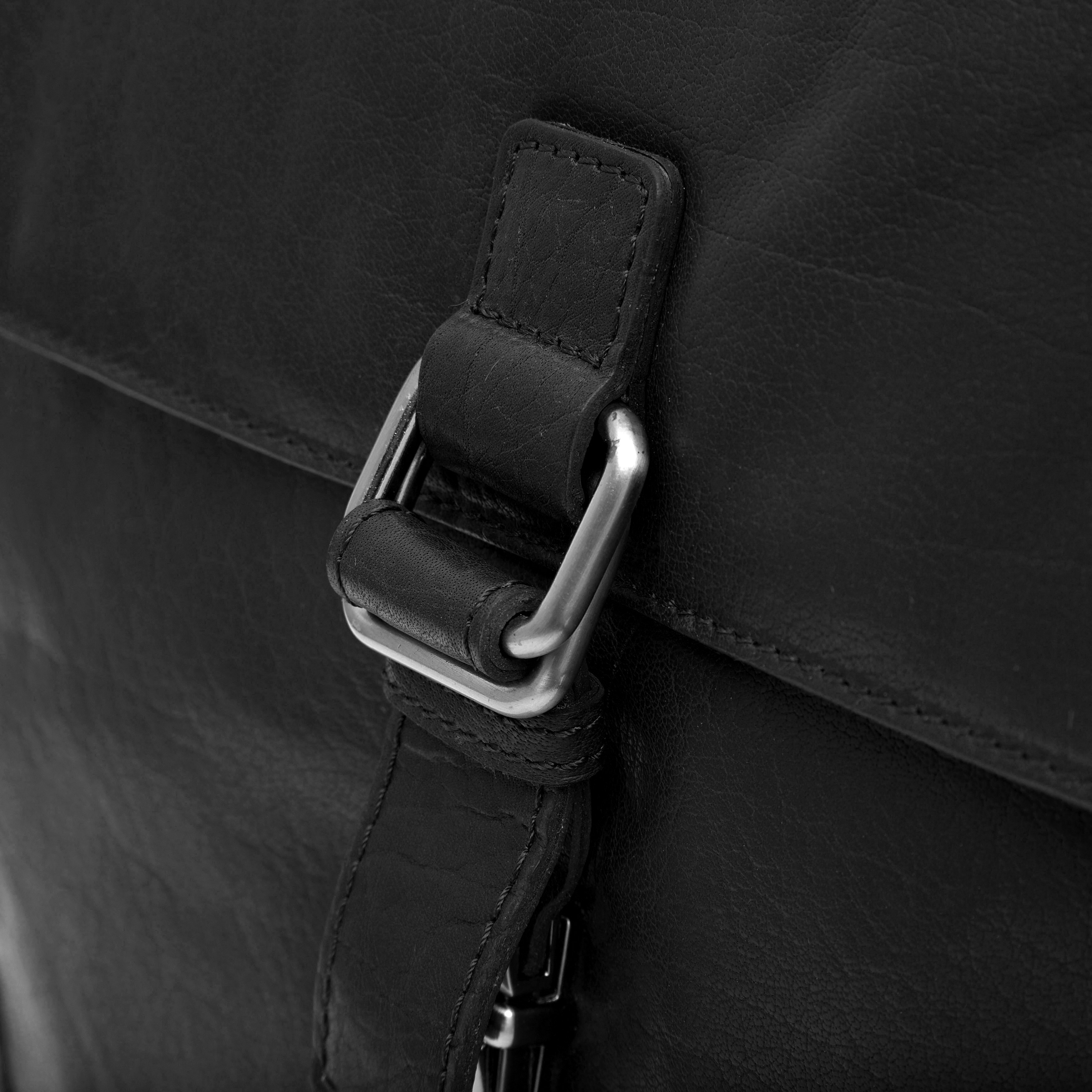 Montreal Luxury Leather Black Satchel Bag - 12
