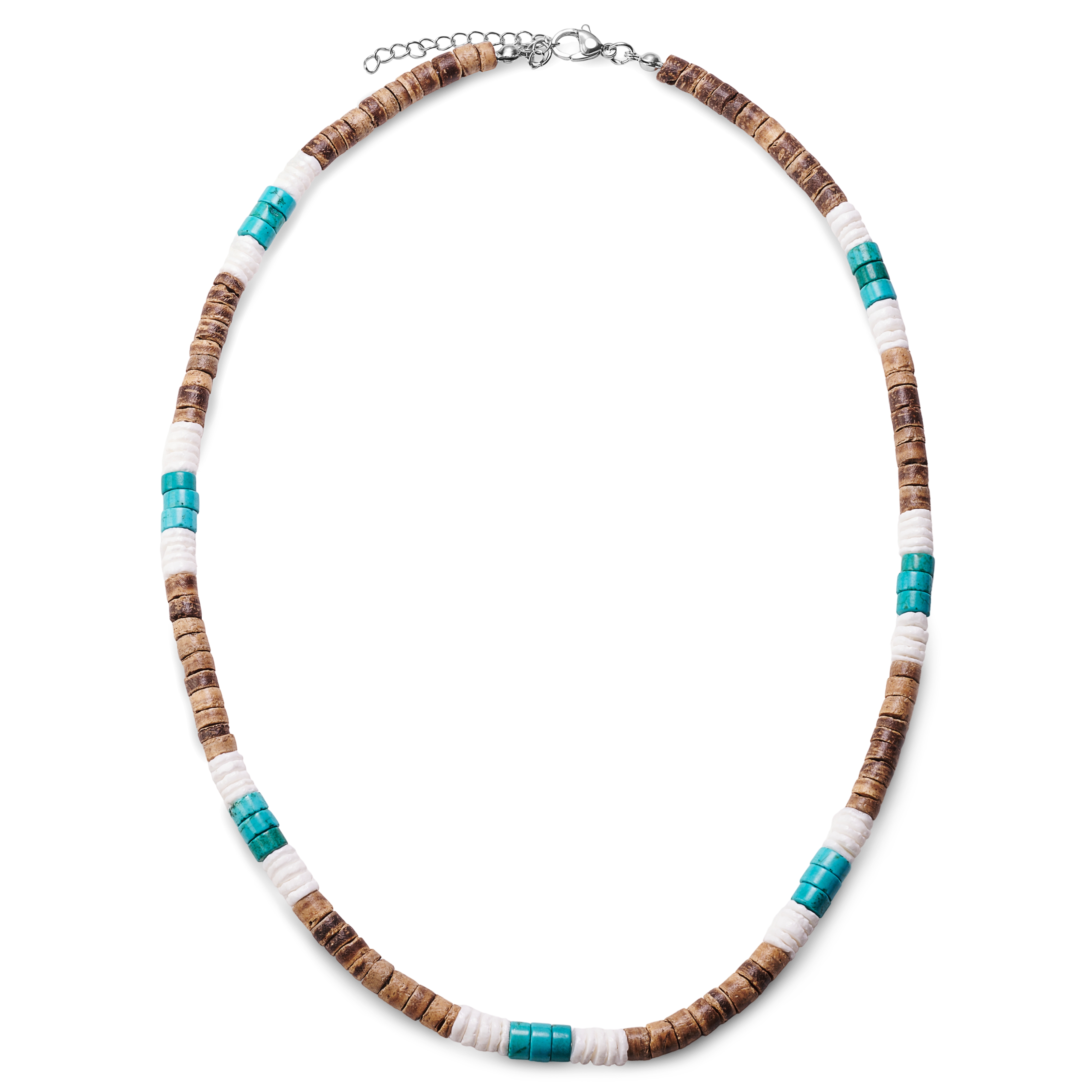 Coconut, Shell, & Turquoise Surfer Necklace - 2