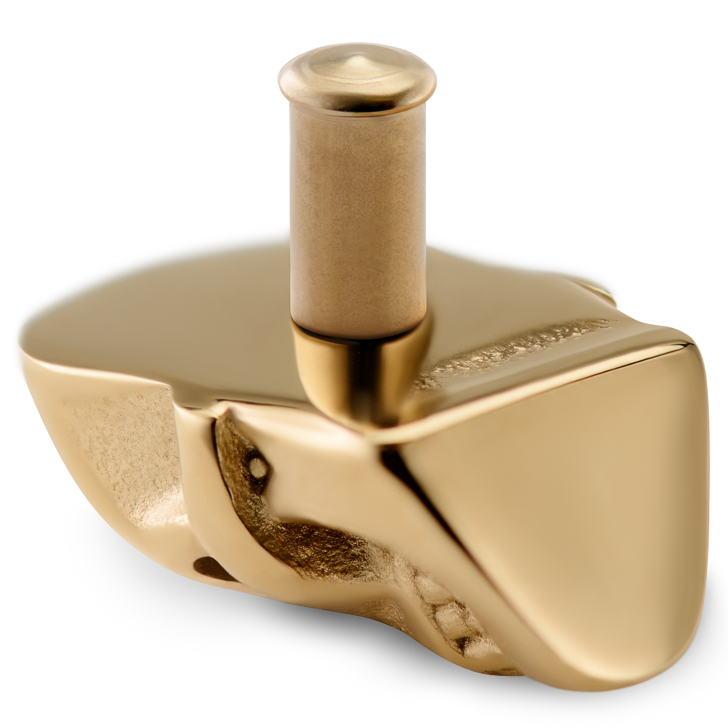 Goldfarbener Edelstahl und blauer Zirkonia Totenkopf Uhrenanhänger - 2