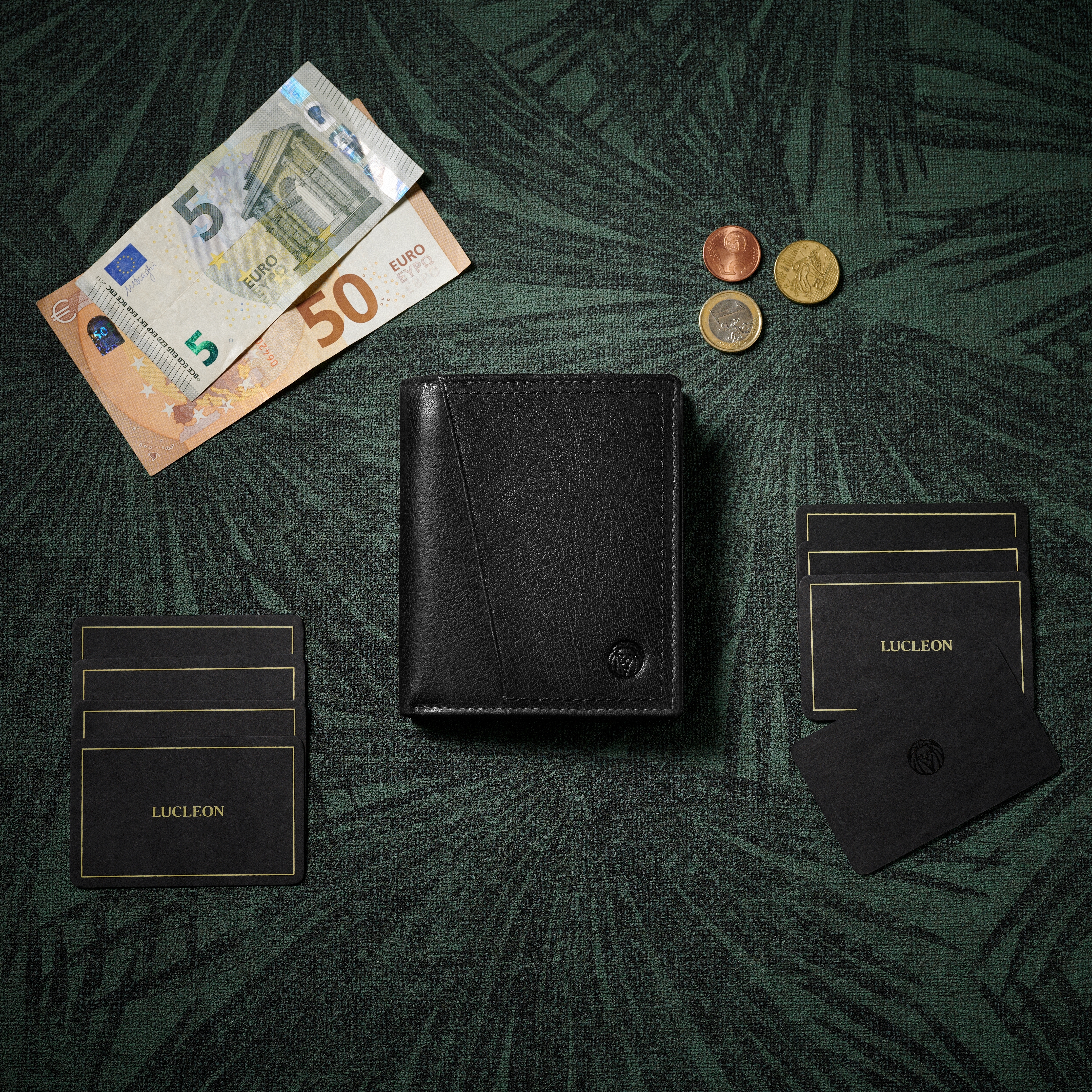 Montreal rustikálna čierna RFID kožená peňaženka - 6