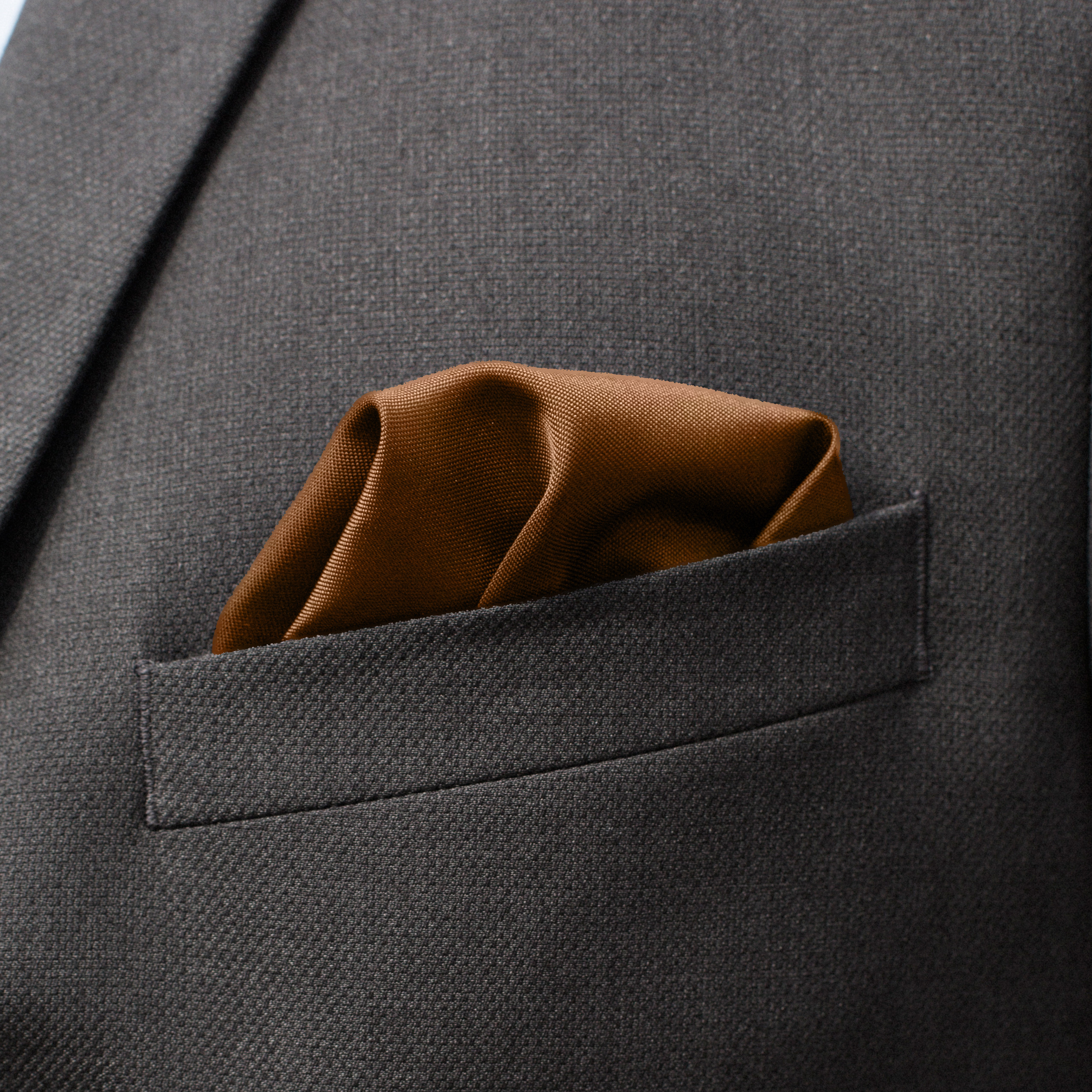 Light Brown Simple Pocket Square - 3