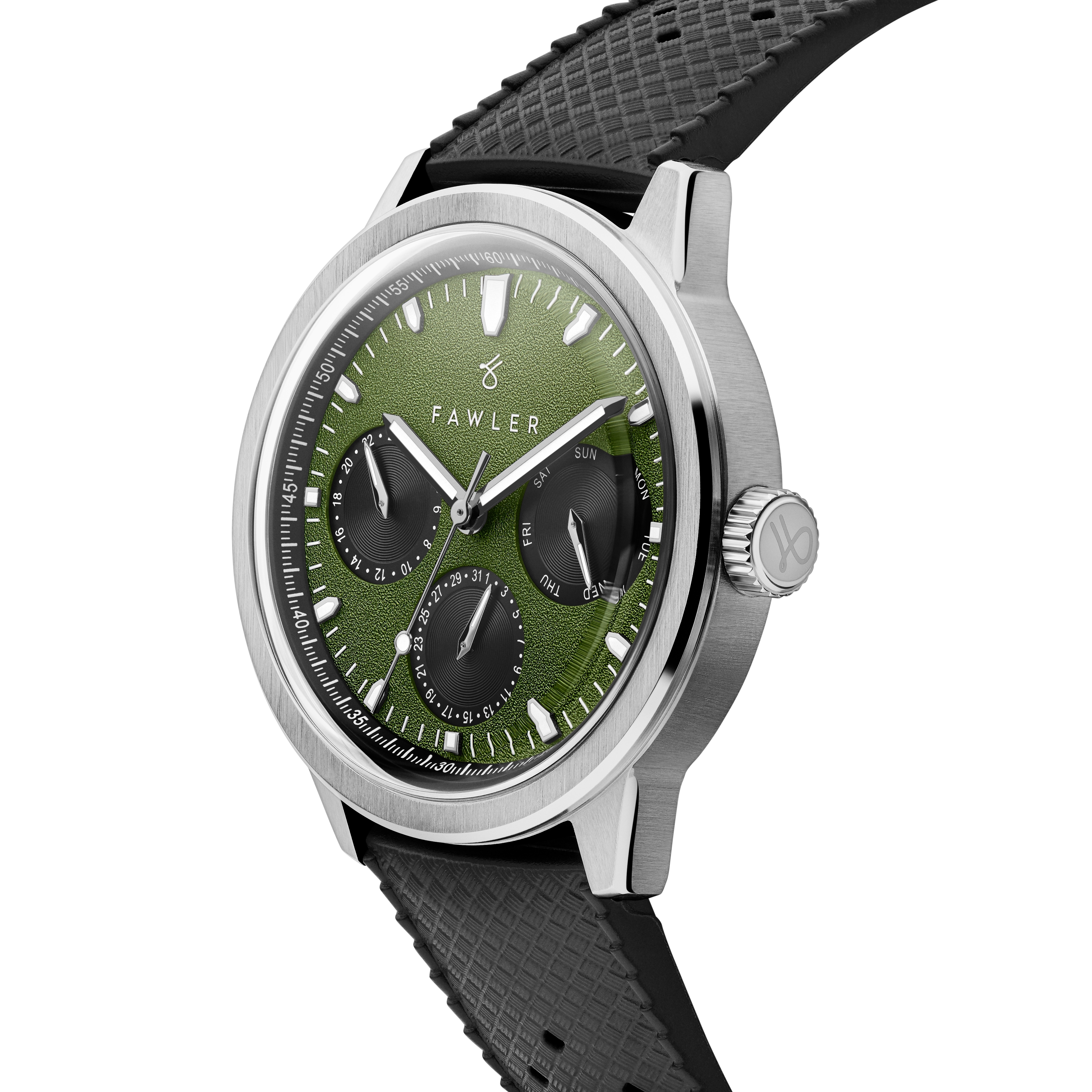 Fausto | Grüne Kalenderuhr aus Edelstahl - 3