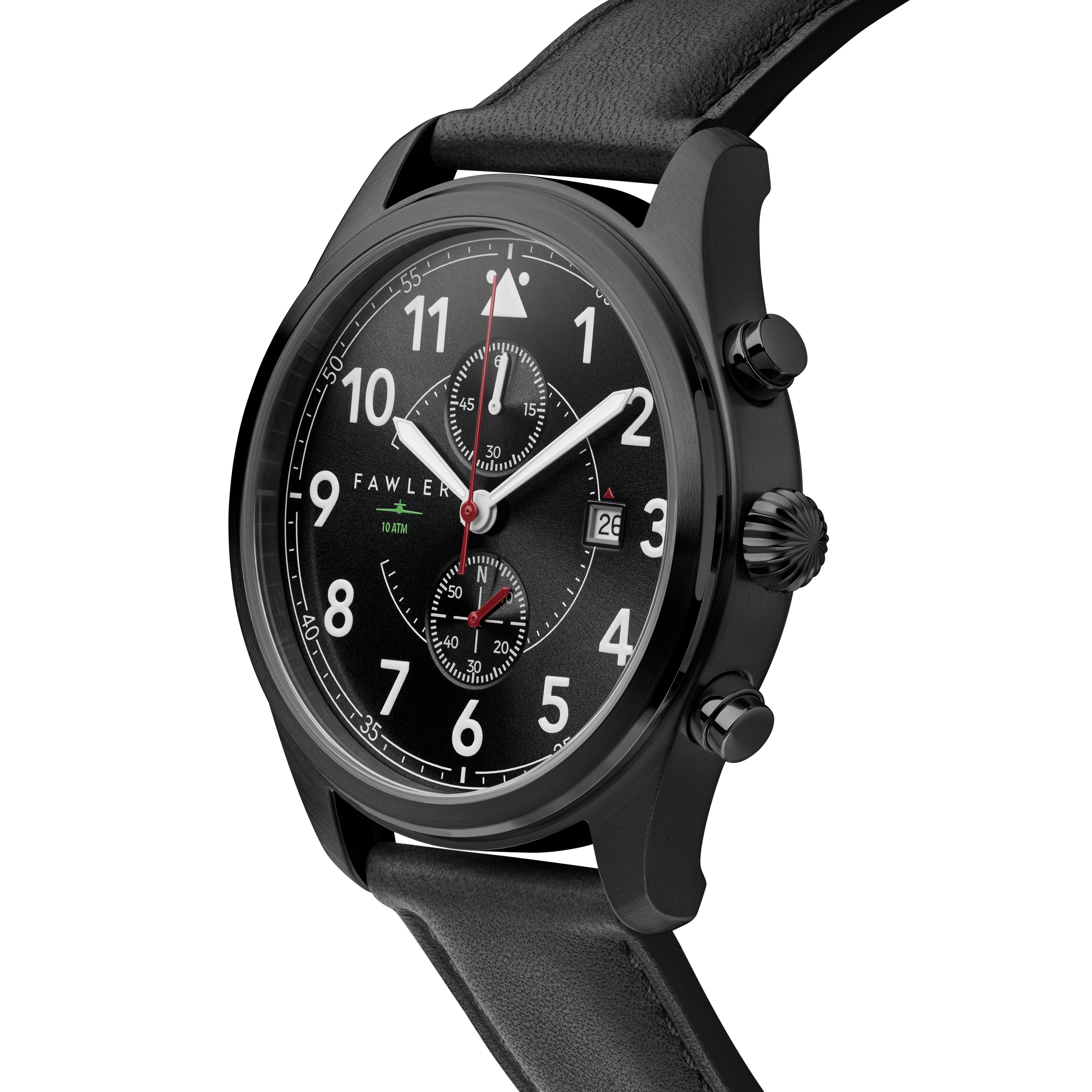 Fraser | Черен пилотски часовник хронограф - 3