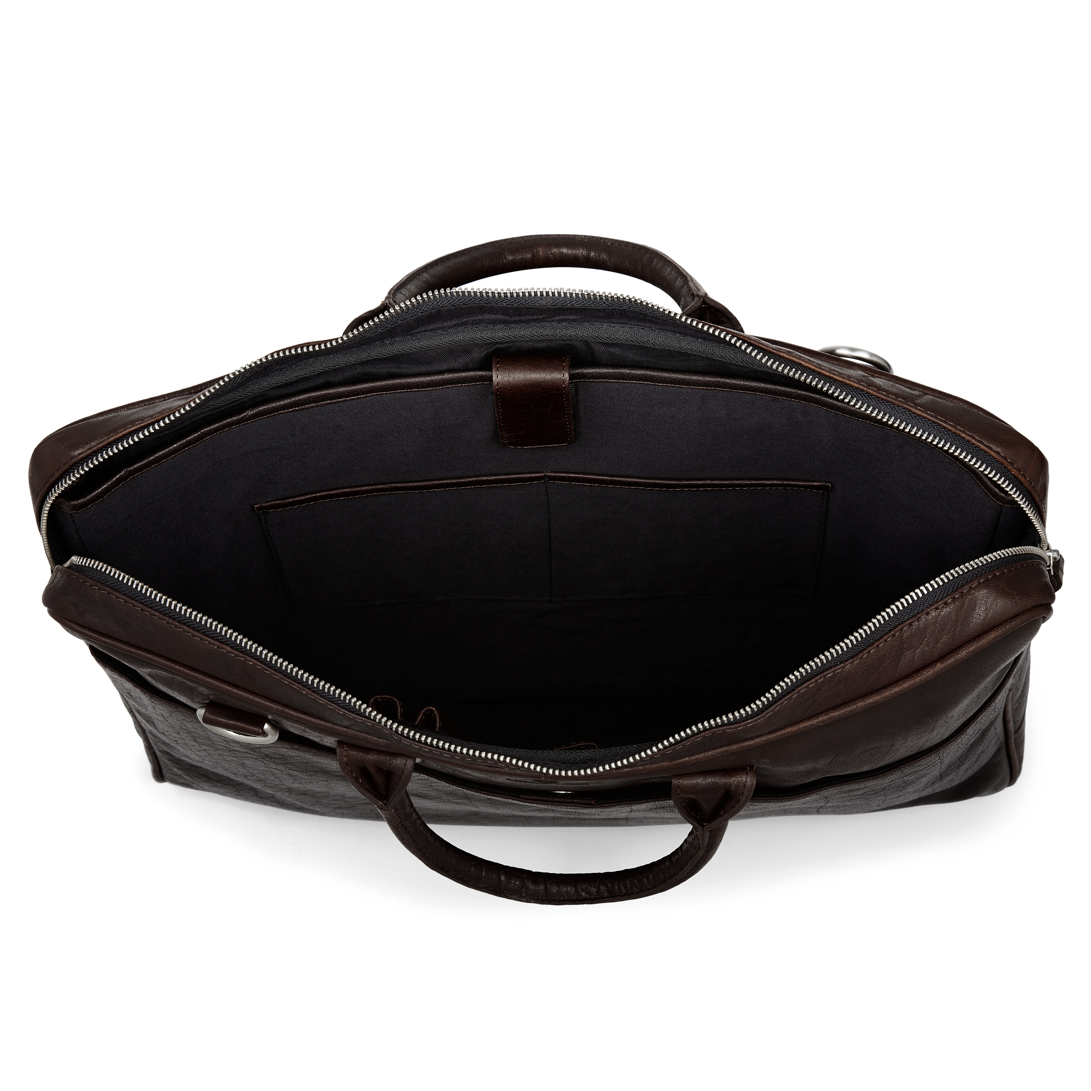 Bolso ejecutivo de cuero marrón con diseño fino de 17" Montreal - 7