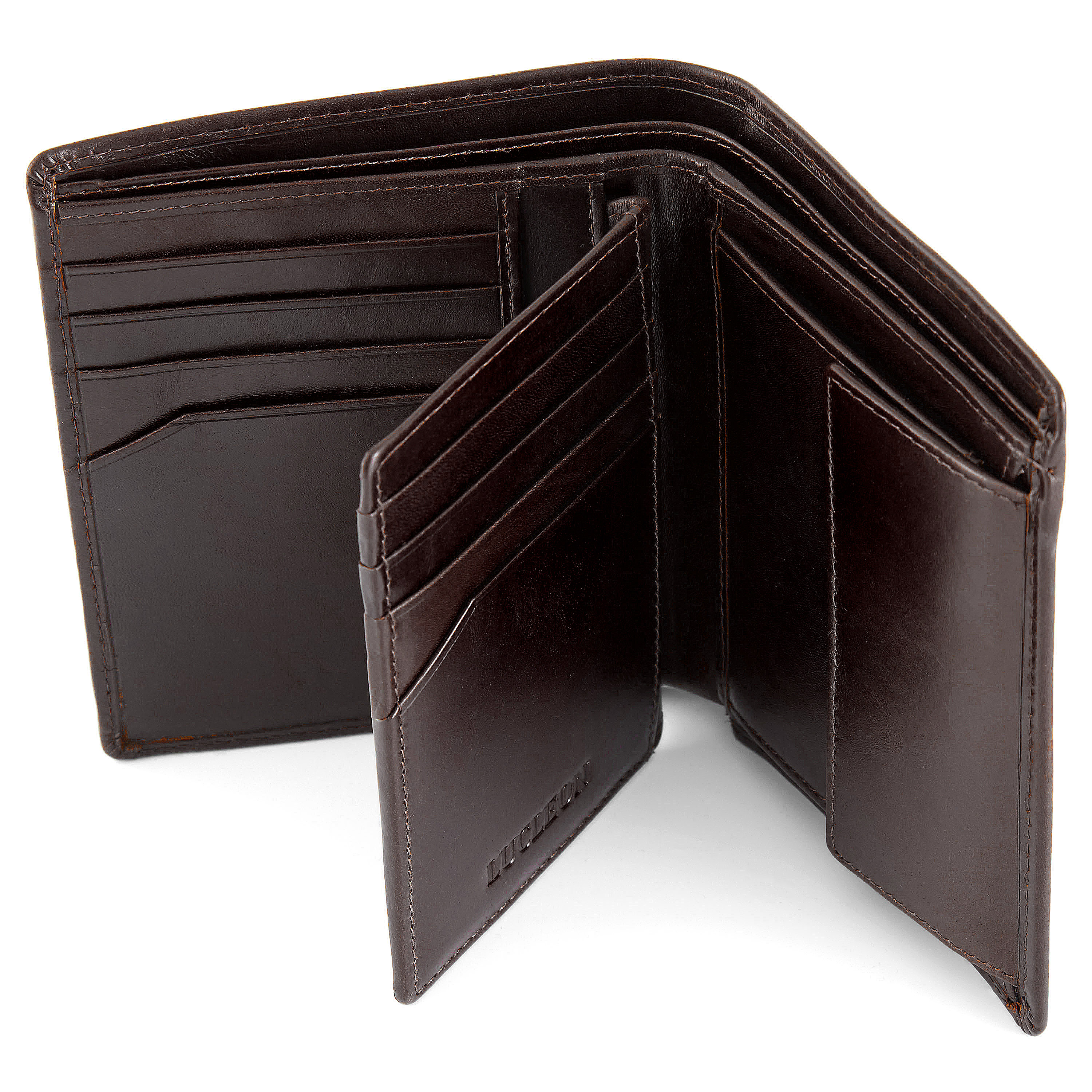 Grand portefeuille en cuir marron foncé Jasper - 7