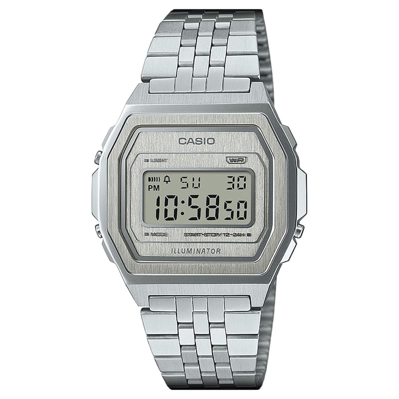 Casio Vintage A1000A-7EF Сребрист дигитален часовник от неръждаема стомана Casio Vintage A1000A-7EF Сребрист дигитален часовник от неръждаема стомана