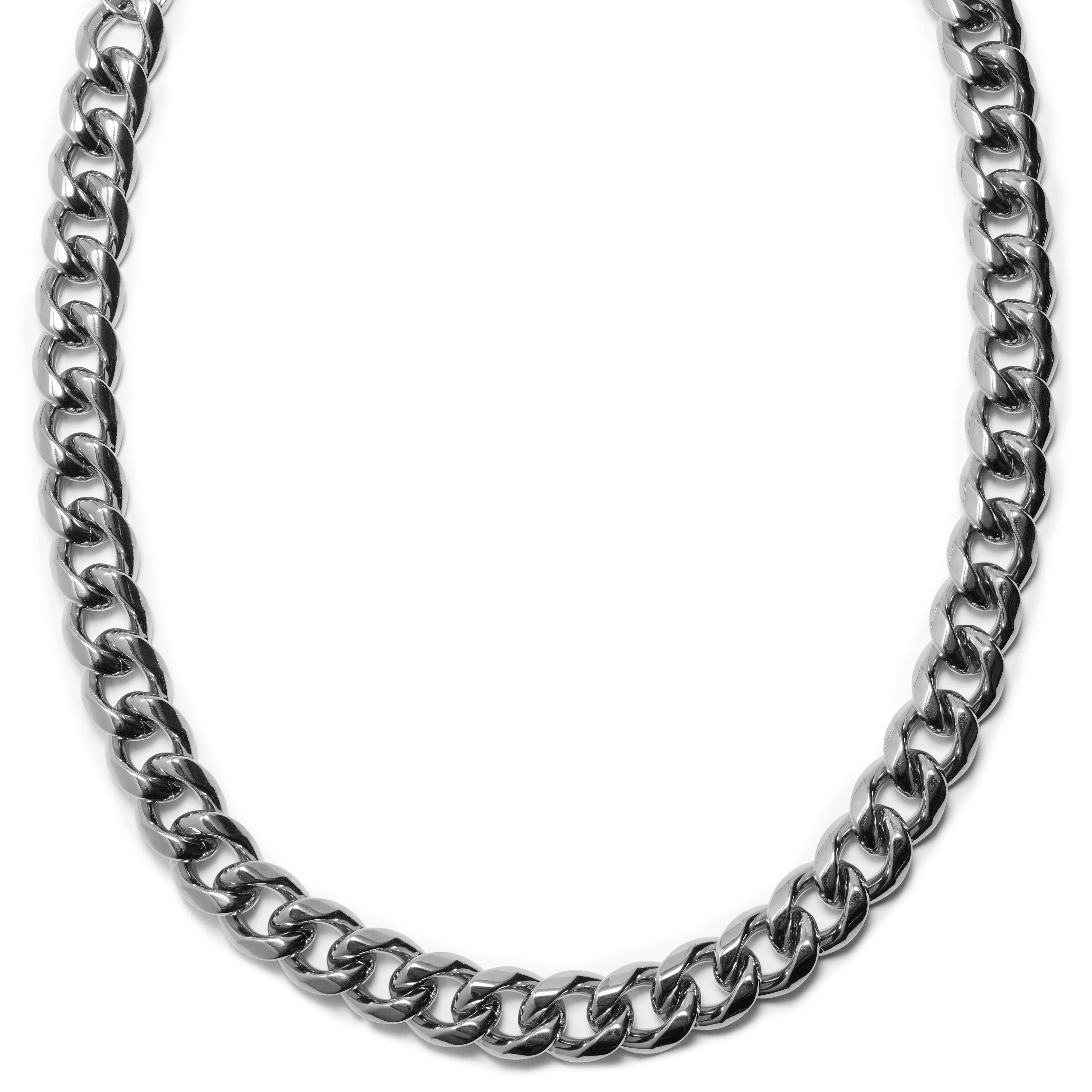 18 mm oceľový retiazkový náhrdelník v striebornej farbe