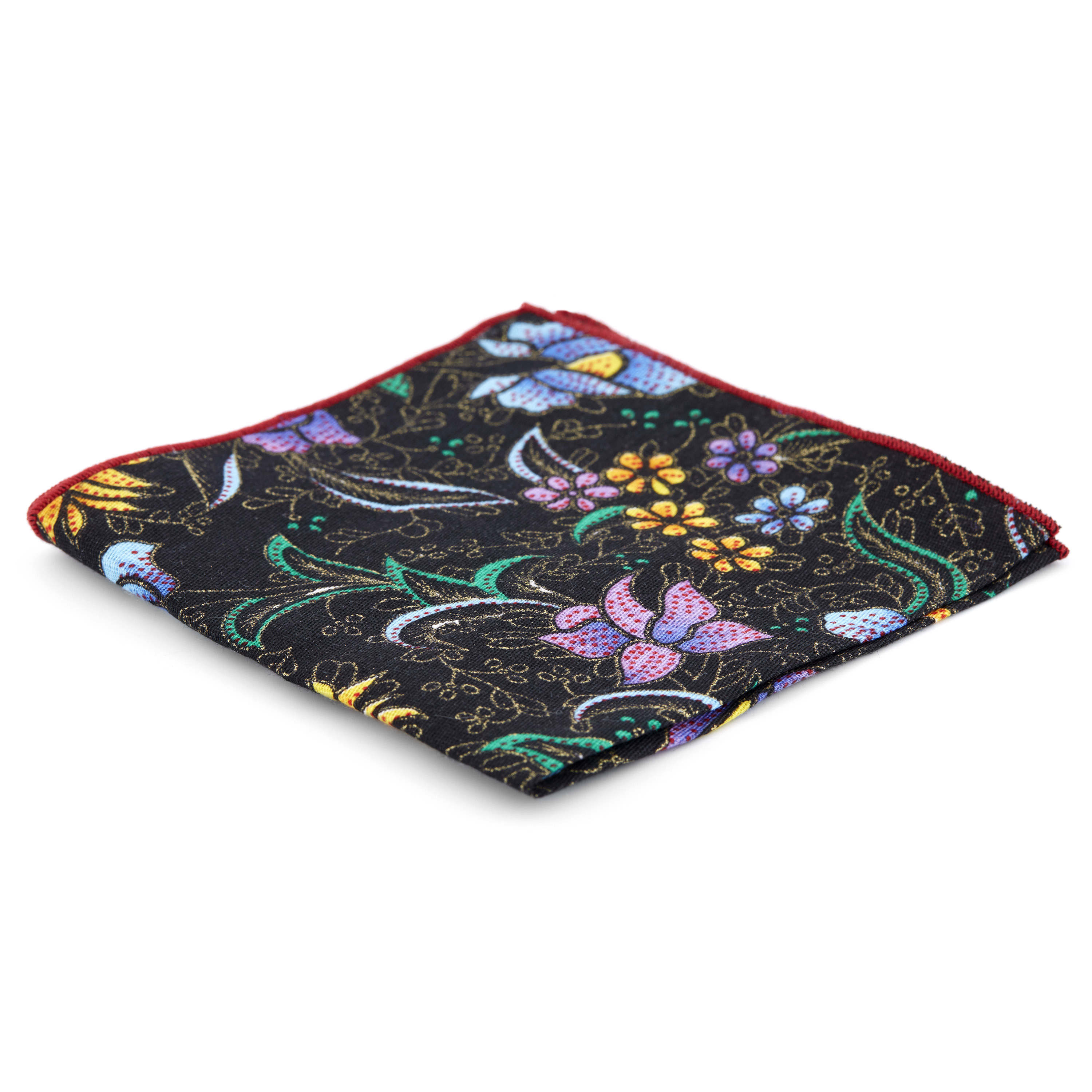 Lommeklud med Syet Blomstermønster - 1