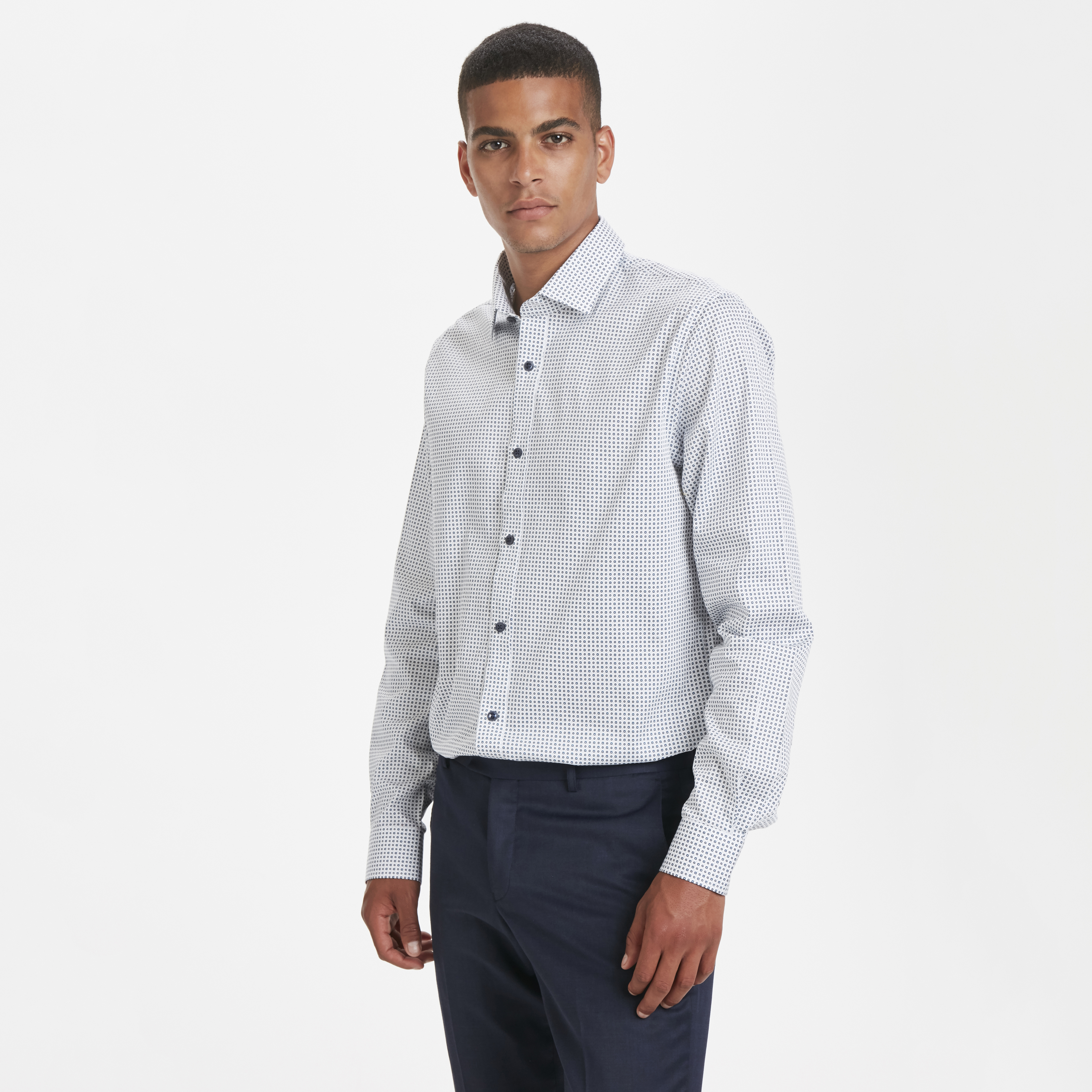 Chemise bleue à motifs circulaires Trostol - 9