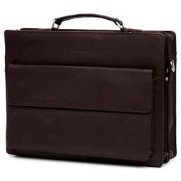 Montreal | Compact Dark Brown Leather Briefcase