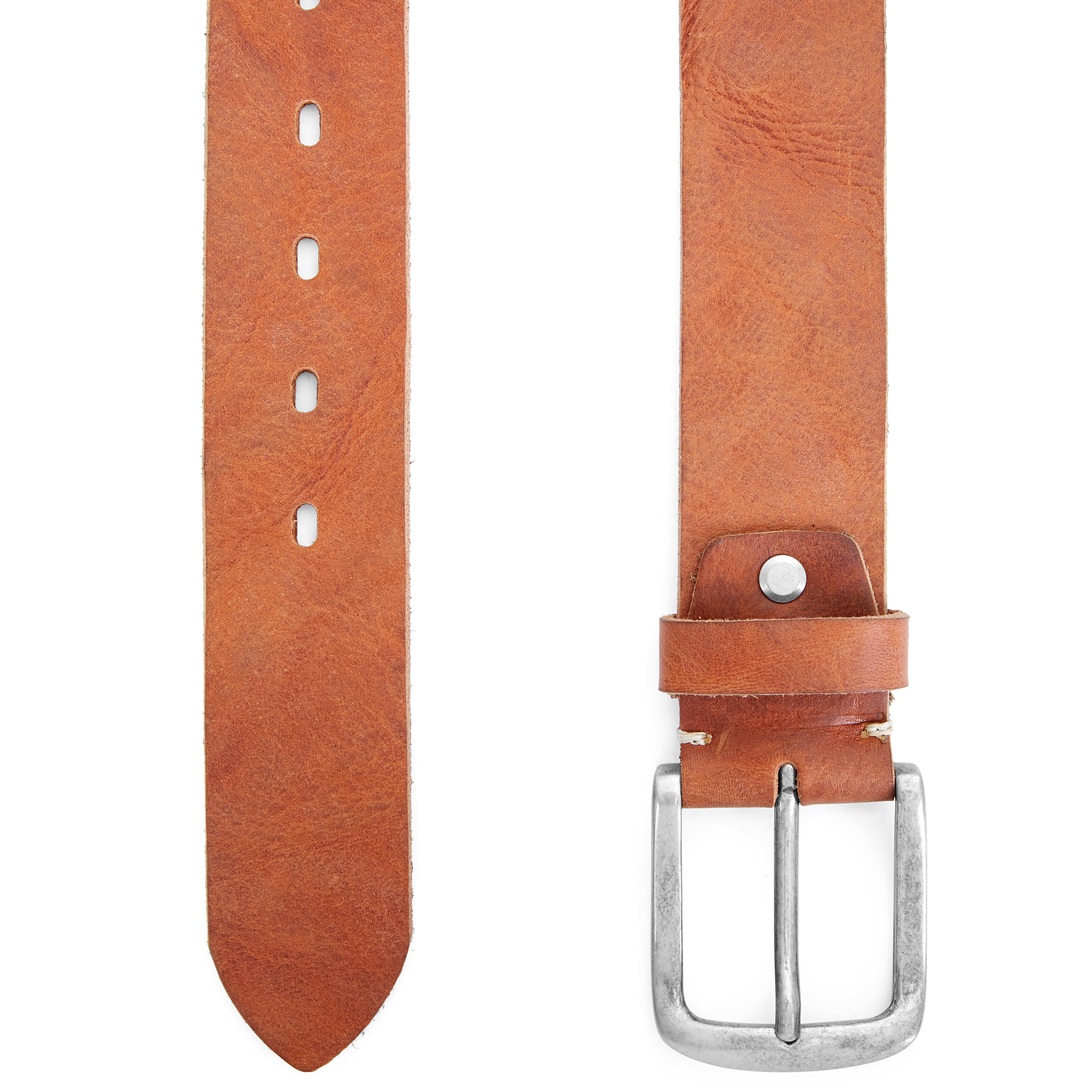 Okerkleurige Italiaanse Leren Riem - 2